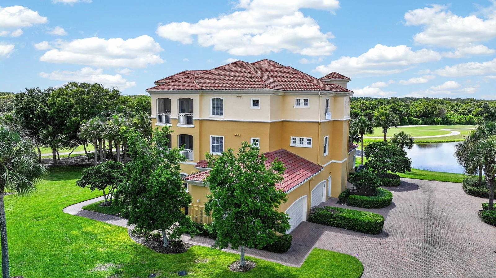 Casa Bella at Hammock Dunes — Where Private Coastal Living Meets Designer-Level Refinement. Not all condos are created equal. This ground-floor Casa Bella residence lives like a single-family home — private entrance, attached two-car garage with opener, and serene golf and lake views that greet you the moment you enter.  Stately French Doors open to a flex room with a Murphy Bed. Inside, every surface has been deliberately elevated above community standard. Crown molding flows through every room — not just the living area like other units. Baseboards were fully replaced. LVP flooring runs throughout. The kitchen is unrecognizable from its original state: completely new cabinetry paired with quartz countertops that bring a designer-grade finish to every meal. The details keep coming. All light fixtures and ceiling fans are updated. The primary bedroom closets feature custom shelving and a fabulous modern ensuite bath. Motorized blinds grace the primary windows and living room sliders; new blinds throughout complete the look. A whole-home freshness that's rare in this community — and completely move-in ready. Community amenities include a resort-style pool, Jacuzzi, fitness center, and poolside grilling area. Optional Hammock Dunes Club membership unlocks private beach access, the Tom Fazio Ocean Course, oceanfront dining, and more — the coastal lifestyle, fully on your terms. This is not a flip. This is a love letter to thoughtful ownership.