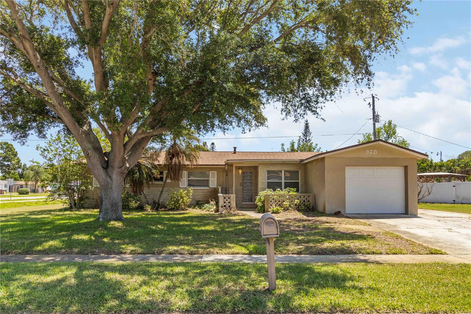 Discover the potential in this spacious 4-bedroom, 2-bath home in desirable South Merritt Island! Situated on a corner lot, this concrete block property offers solid bones and key updates, including a 2019 roof and updated electrical panel. Inside, you'll find an indoor laundry room and a functional layout ready for your personal touch. While the home could use cosmetic updates, it presents a great opportunity to customize and add value. Additional features include a 1-car garage, irrigation system, and a storage shed for added convenience. Enjoy the freedom of no HOA in a well-established neighborhood close to everything the island has to offer. A great opportunity for investors or buyers looking to create their dream home! Conveniently located near shopping, dining, movie theater, 15 min to beach, 20 min to Patrick Air Force Base, 20 min to Port Canaveral, 25 min to KSC, NASA, SpaceX & Blue Origin, and 45 min to Orlando airport & area attractions!
