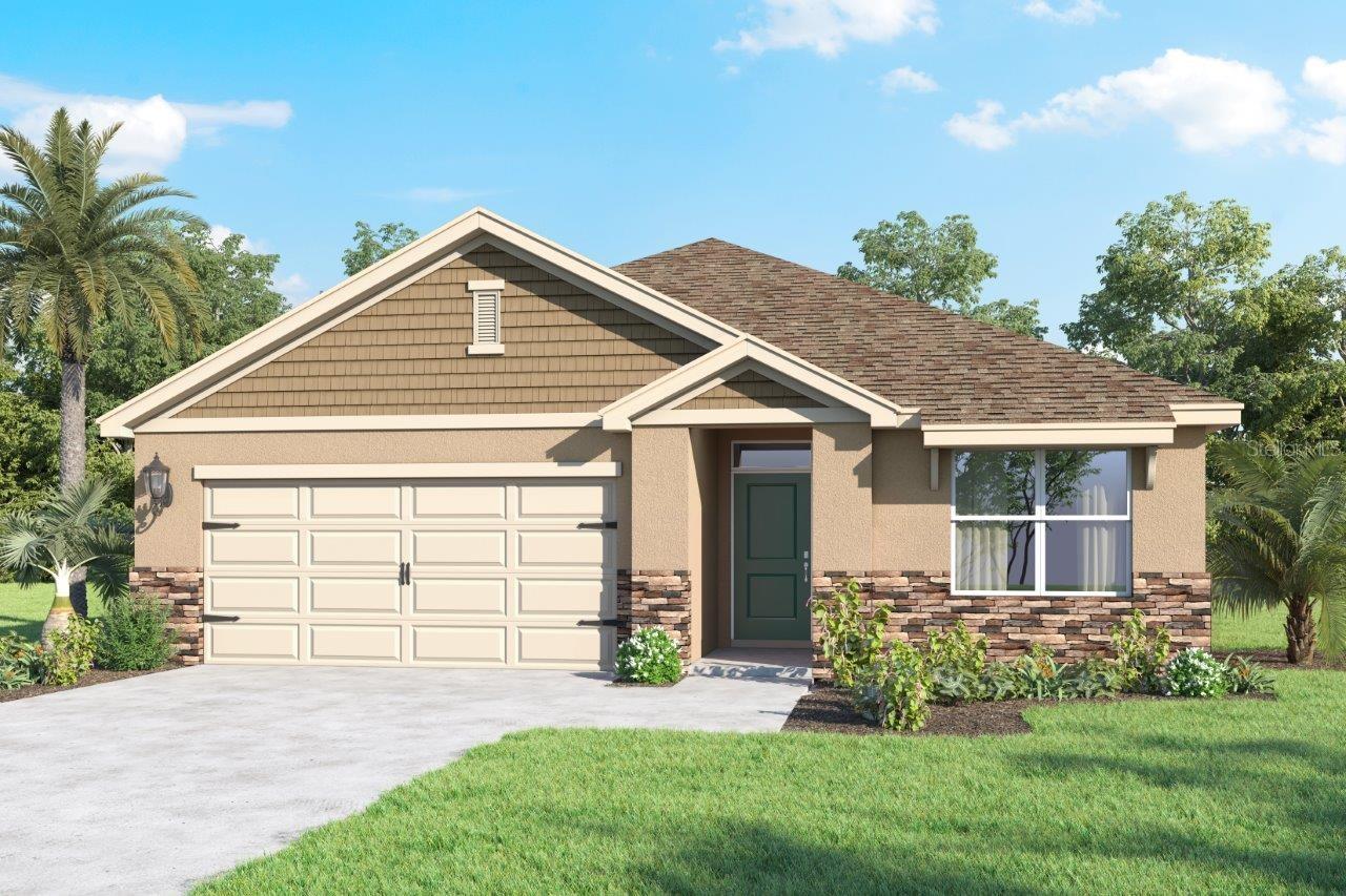 Under Construction. The Aria is one of our one-story floorplans featured in Crosswinds in Haines City, Florida. With multiple exteriors to choose from, the Aria is a popular home.

Inside this 3-bedroom, 2-bathroom home, you’ll find 1,672 square feet of comfortable living. This all-concrete block constructed, one-story layout optimizes living space with an open concept kitchen overlooking the living area, dining room, and covered lanai.

Entertaining is a breeze, as this popular single-family home features a living and dining in the heart of the home, with covered lanai just steps away in your backyard. The spacious kitchen features stainless steel appliances, a convenient island, and walk-in pantry with ample storage.

In every bedroom you’ll have carpeted floors and a closet in each room. Whether these rooms become bedrooms, office spaces, or other bonus rooms, there is sure to be comfort.

The primary bedroom located in the rear of the home has its own attached bathroom that features a walk-in closet and all the space you need to get ready in the morning. Sharing a sink isn’t a worry with the double vanity. Two additional bedrooms share a second bathroom. This home also features a nice laundry room space with privacy doors and a two-car garage for parking or storage.

Like all homes in Crosswinds, the Aria includes smart home technology, which allows you to control your home anytime with your smart device while near or away.

Contact us today and find your home at Crosswinds.

*Photos are of similar model but not that of the exact house. Pictures, photographs, colors, features, and sizes are for illustration purposes only and will vary from the homes as built. Home and community information including pricing, included features, terms, availability, and amenities are subject to change and prior sale at any time without notice or obligation. Please note that no representations or warranties are made regarding school districts or school assignments; you should conduct your own investigation regarding current and future schools and school boundaries.*