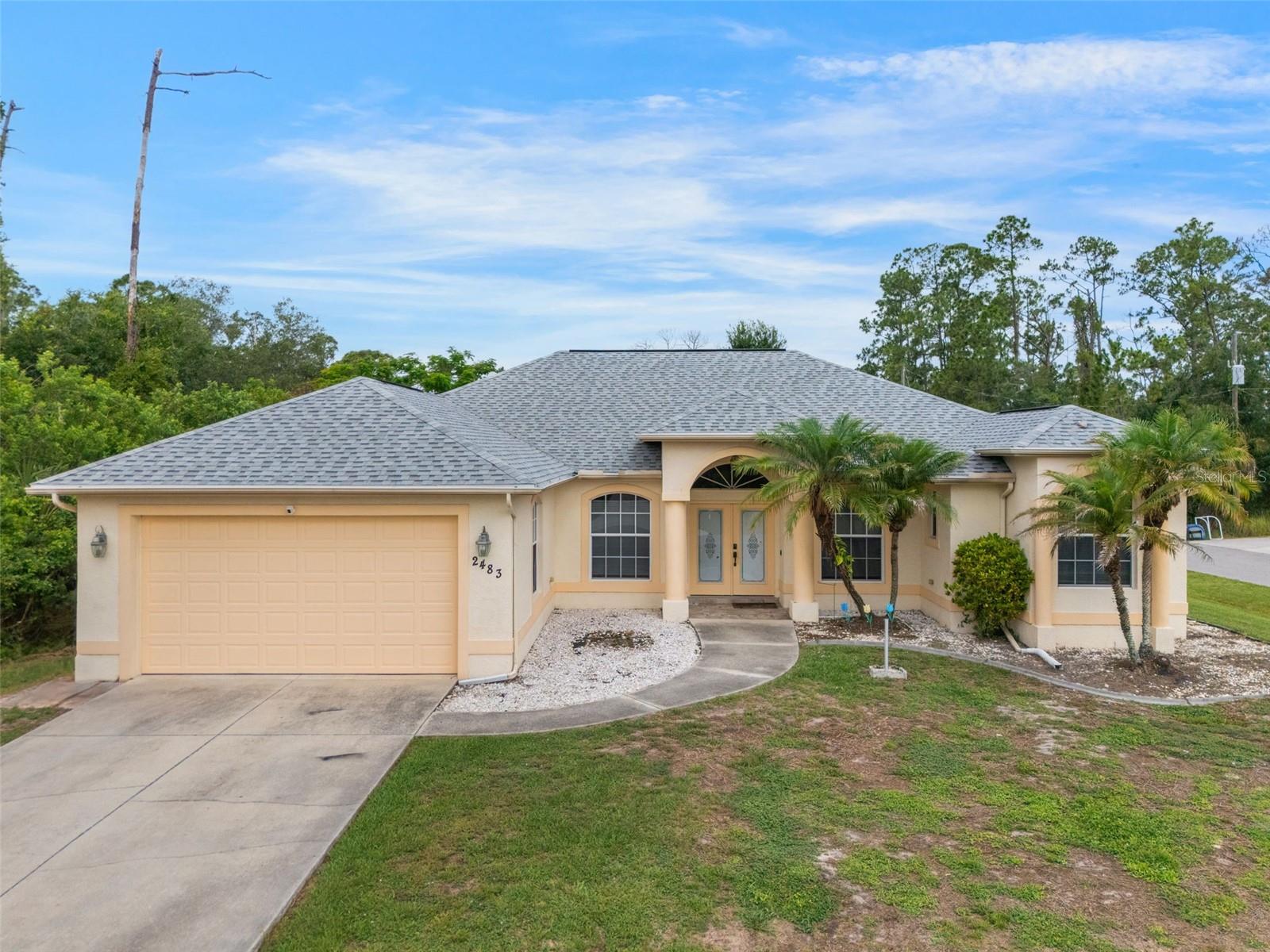 Welcome to this charming custom-built home in the heart of North Port! Offering 3 bedrooms, 2 bathrooms, and a versatile den/office, this thoughtfully designed split-floor plan provides the perfect blend of comfort, functionality, and privacy.

Step inside and be greeted by an inviting layout filled with natural light and warm, welcoming spaces. The spacious primary suite serves as a private retreat, featuring abundant windows that flood the room with sunlight, two private closets, and an elegant en-suite bath complete with dual vanities, a relaxing soaking tub, and a walk-in shower.

The split-bedroom design allows family members and guests to enjoy their own private space, while the den/office offers flexibility for remote work, a hobby room, or an additional guest area. The open living spaces flow seamlessly, making everyday living and entertaining a breeze.

Situated in a desirable North Port location with no HOA fees, this home also boasts a newer roof (2022), offering added value and peace of mind.  The Ring security system provides and extra layer of convenience and security, making this property an excellent choice whether you're a snowbird or enjoy Florida living year-round.  Conveniently located near shopping, dining, parks, schools, and Gulf Coast beaches, this is a wonderful place to call home.

Schedule your private showing today and experience all that this wonderful North Port home!