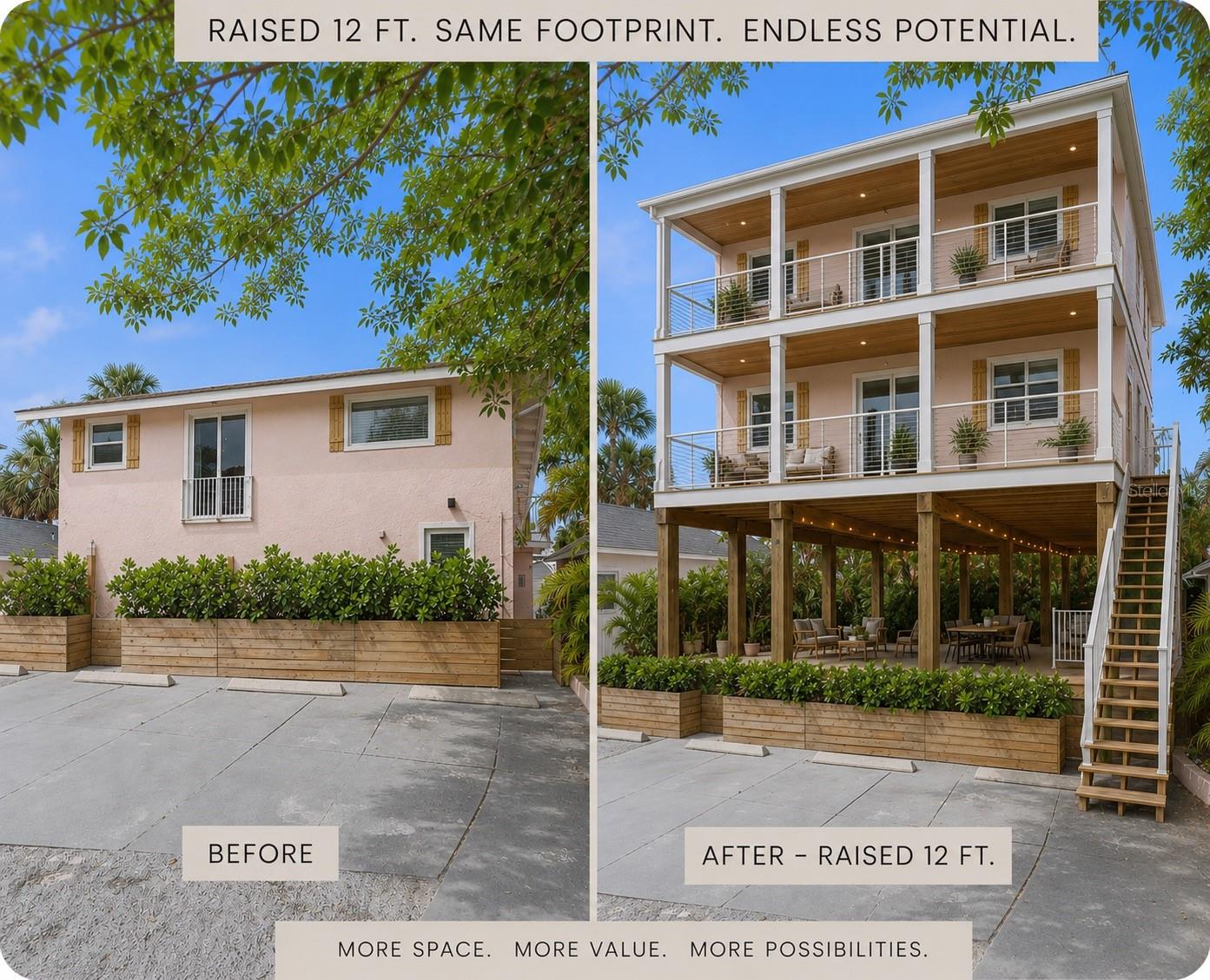 Located in the heart of highly sought-after Sunset Beach, this rare tri-plex opportunity is just a 2-minute walk to the beautiful white sands of Sunset beach and surrounded by the laid-back beach lifestyle that makes Treasure Island so special. Walk to local beachfront restaurants, live music, coffee shops, bars, and entertainment, while enjoying one of the most charming and walkable beach communities on Florida’s Gulf Coast. Previously operated as a highly successful short-term rental property, this unique beach compound consists of three separate units, including a main building with two apartments plus a detached standalone efficiency unit — offering endless possibilities for redevelopment, investment, vacation use, or future income potential. The property sustained flood damage during Hurricane Helene and wind damage during Hurricane Milton and is currently vacant and in disrepair. This is being marketed primarily for its exceptional location, lot value, and redevelopment potential. Renovate and reimagine the existing structures, elevate the property approximately 12 feet to create a future coastal retreat, or start fresh with brand-new construction. Opportunities like this in Sunset Beach are increasingly rare. This location places you minutes from everything beach living has to offer — waterfront dining, boating, fishing charters, dolphin cruises, parasailing, jet ski rentals, beach bars, live entertainment, and nightly sunsets over the Gulf. Whether you envision a luxury beach getaway, income-producing investment property, or a completely new coastal development project, the potential here is truly unmatched. Bring your vision and take advantage of this incredible opportunity to create something special in one of Tampa Bay’s most beloved beach communities. Photos of the exterior were taken prior to the hurricanes. The two exterior images are virtual renderings provided for inspiration only and illustrate one possible redevelopment concept with the structures elevated approximately 12 feet. Renderings are conceptual, not existing conditions, and are subject to local approvals and building requirements.