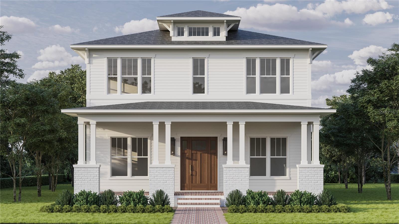 Under Construction. Presenting the Langford Foursquare, one of the newest designs by St. Petersburg-based luxury builder, Canopy Builders. Combining timeless architectural character with elevated finishes and modern functionality, this thoughtfully crafted residence offers 4 bedrooms, 3 full bathrooms, a spacious second-floor loft, a versatile second-floor flex room, mudroom, and a detached 2-car garage across 2,876 square feet of living space.
Designed with today's lifestyle in mind, the open-concept floor plan seamlessly connects the kitchen, dining area, and great room, creating an inviting setting for both everyday living and entertaining. The designer kitchen features custom cabinetry, premium quartz countertops, a statement range hood with distinctive architectural detailing, an oversized island, and a well-equipped butler’s pantry complete with additional storage and a wine refrigerator.
The expansive covered rear porch extends the living space outdoors, while the adjacent mudroom provides a practical everyday entry point. A beautifully designed powder bath showcases custom finishes and designer-selected details that add warmth and personality. Tucked away from the main living areas, the flexible downstairs bonus room offers endless possibilities as a home office, playroom, fitness space, or guest retreat.
Upstairs, a generous loft creates additional living space perfect for relaxing, working, or gathering. The thoughtfully designed laundry room includes built-in cabinetry, a utility sink, and abundant storage. The private primary suite serves as a luxurious retreat, featuring a large walk-in closet, dual vanities, a freestanding soaking tub, an oversized walk-in shower, and carefully curated finishes throughout.
Additional highlights include engineered hardwood flooring throughout, 10-foot ceilings on the first floor and 9-foot ceilings upstairs, impact-rated windows, a tankless gas water heater, dual-zone HVAC systems, Hardie Board siding, decorative gas lanterns, and 8-foot interior doors. The spacious backyard offers ample room for a future pool and outdoor entertaining area.
Ideally situated in one of St. Petersburg's MOST DESIRABLE and sought-after neighborhoods, just minutes from vibrant downtown St. Petersburg, Vinoy Park, award-winning Gulf beaches, and convenient access to Tampa, this exceptional new construction home delivers the perfect balance of timeless design, quality craftsmanship, and modern luxury. 2,876 heated Sq. ft | 455 Sq. ft detached garage | 488 Sq. ft covered porches | 3,819 Sq.ft total under roof. CALL TODAY TO LEARN ABOUT THIS EXCEPTIONAL PROPERTY! Estimated completion Feb. 2027.