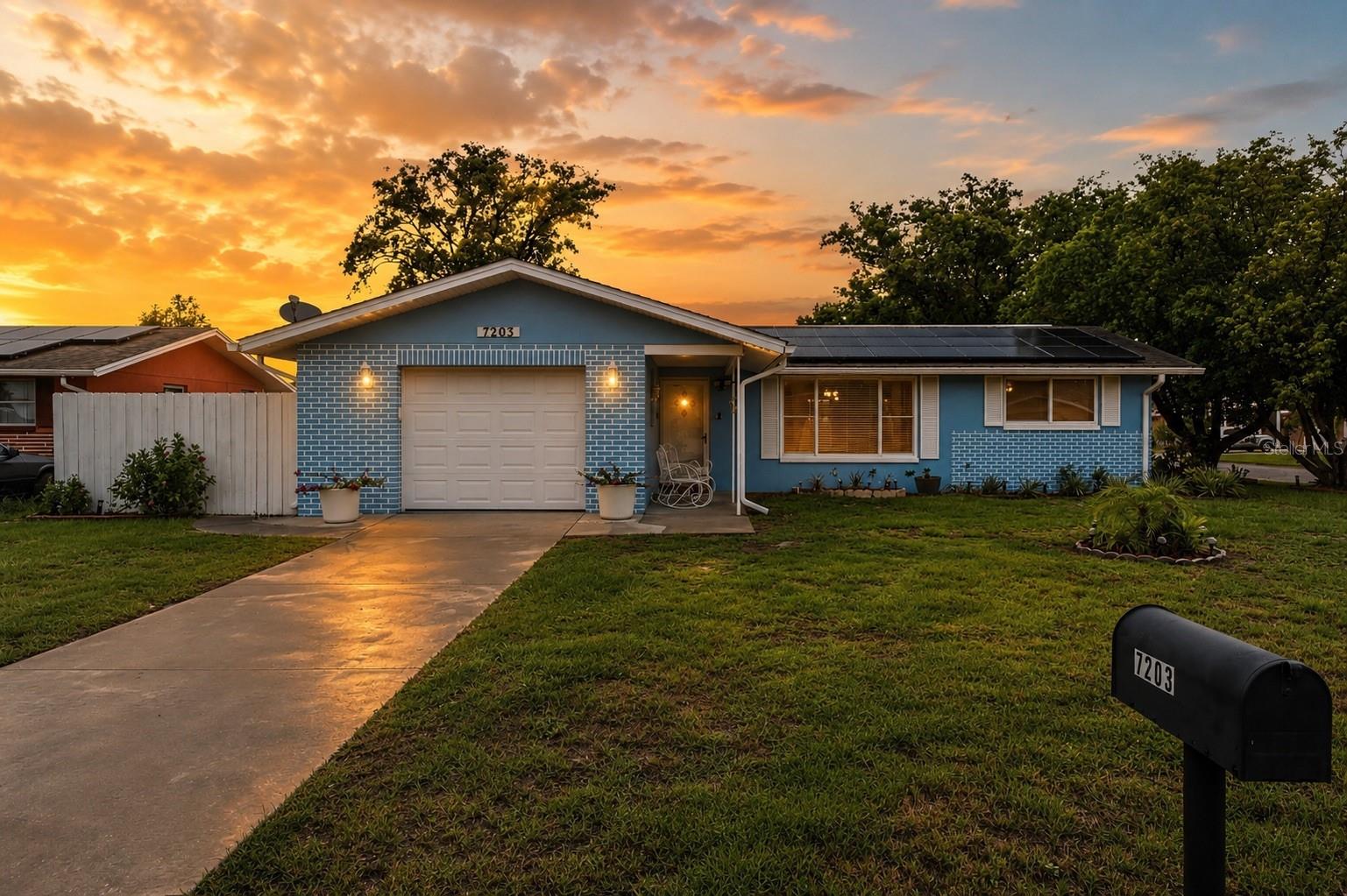 Every home has a beginning. This one is ready to become yours.Set on a spacious corner lot, this inviting 2-bedroom, 2-bath residence offers the perfect place to start your next chapter. Whether you're buying your very first home, looking to simplify life, or searching for the perfect Florida retreat, you'll immediately appreciate the care and pride that's been poured into every inch of this property.Freshly painted inside and out in 2025, the home feels bright, welcoming, and move-in ready from the moment you step through the front door. Natural light fills the comfortable living spaces, while the split-bedroom layout provides privacy for family, guests, or a home office.Beyond its charm, this home offers the kind of updates that truly matter. The solar panel system, installed in 2021, will be paid in full at closing, helping keep the current electric bill at an average of just $40 per month. Additional improvements include a 2021 HVAC system, 2018 water heater, a brand-new Genie garage door and opener, and a wood privacy fence installed in 2020—giving you peace of mind and allowing you to focus on making memories instead of tackling projects.The washer, dryer, and kitchen appliances all convey, making your move even easier. Outside, the fenced backyard offers room for pets to play, weekend barbecues with friends, or simply enjoying a quiet Florida evening.Conveniently located near shopping, restaurants, medical facilities, and everyday conveniences, this is more than just an affordable home—it's a place where you can build equity, create traditions, and begin the next chapter of your story. Welcome home.