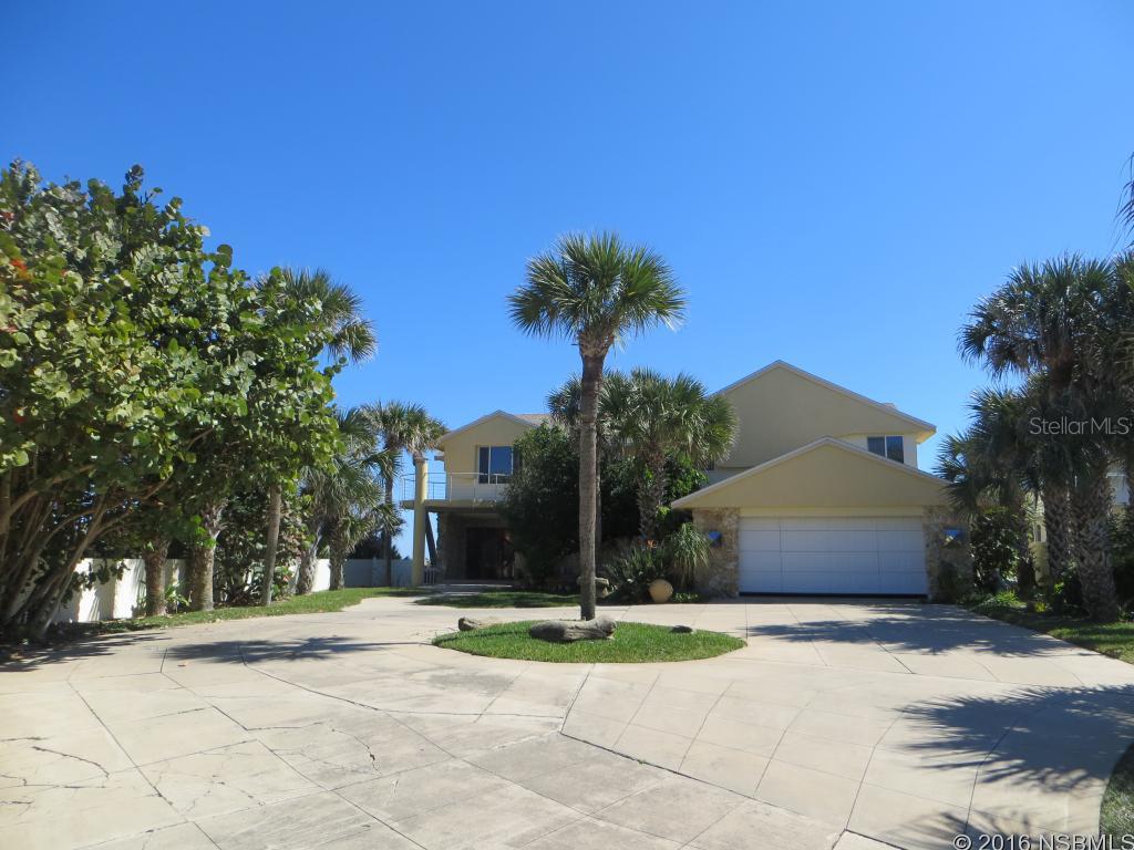 This beautiful pool home has panoramic views of the ocean. Completely redesigned by Kevin Schweizer, Architect and renovated in 1999.  Two complete living areas adjoined by a beautifully hand crafted maple wood stairwell. Italian Granite flooring downstairs with two bedrooms/two baths family room and large kitchen with dining area opening up to the pool area with cabana room with full utilities. Pool measures 21X32 with nine foot depth. Composite pool decking. Lots of built in wood cabinets, granite countertops in the upstairs kitchen and corian countertops in the downstairs kitchen. All closets have California organized shelves.  Second floor balcony off the east and west sides of the home. Office or computer room with maple top counters on the upper level. Spa tub in the master bath. Marble counter tops for all bathrooms.Automated Roll up storm shutter on oceanfront doors and windows. Automated sky lights.  Natural gas fireplaces, hot water heater, gas grill and pool heater. Central vacuuming system upstairs and downstairs. The upper living area has magnificent ocean views from all directions. Large over-sized master bedroom with 2 separate bathrooms., walk in closets and laundry room. This home is situated on a cul de sac at the end of Van Kleeck south.  Walled and gated. Private steps to the beach. Lush landscaping. Large driveway. Oversized double garage. 100 feet on the ocean. Irregular lot size 103X224X213X74. ;Water: City