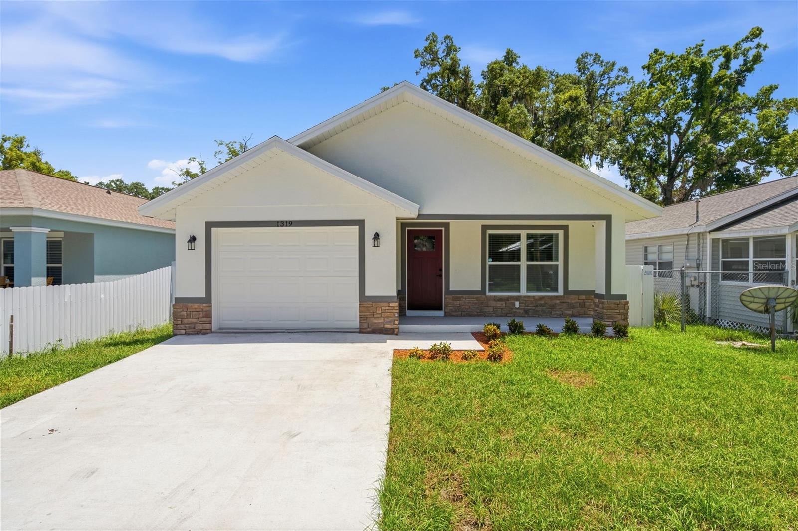 Seller offering $10,000 toward the buyer's closing costs! Don't miss this incredible opportunity to own a beautifully built 2026 new construction home featuring 3 bedrooms, 2 bathrooms and nearly 1,300 square feet of thoughtfully designed living space. Although efficiently sized, the spacious room layout and open-concept floor plan make this home feel much larger than its square footage. The kitchen is the heart of the home with ample cabinetry, generous counter space, and an oversized walk-in pantry, while the inside laundry room and attached one-car garage add everyday convenience. The private primary suite features a spacious en-suite bathroom with a large walk-in closet and two additional bedrooms provide flexibility for family, guests, or a home office. Built with impact-resistant windows, this home offers added storm protection, energy efficiency, and peace of mind. The builder is also including a 2-10 Builder's Warranty, providing valuable protection with 1 year of coverage for workmanship and materials, 2 years of coverage for qualifying plumbing, electrical, and HVAC systems and 10 years of coverage for major structural defects, giving buyers added confidence in their investment. Outside, you'll enjoy both covered front and rear porches, a freshly sodded yard and a fully fenced backyard with a durable metal fence, creating the perfect space for relaxing, entertaining, children, or pets. With every major component—including the roof, HVAC system, plumbing, electrical, and appliances—brand new, this move-in-ready home offers the perfect combination of quality craftsmanship, modern finishes, low-maintenance living, and exceptional value.