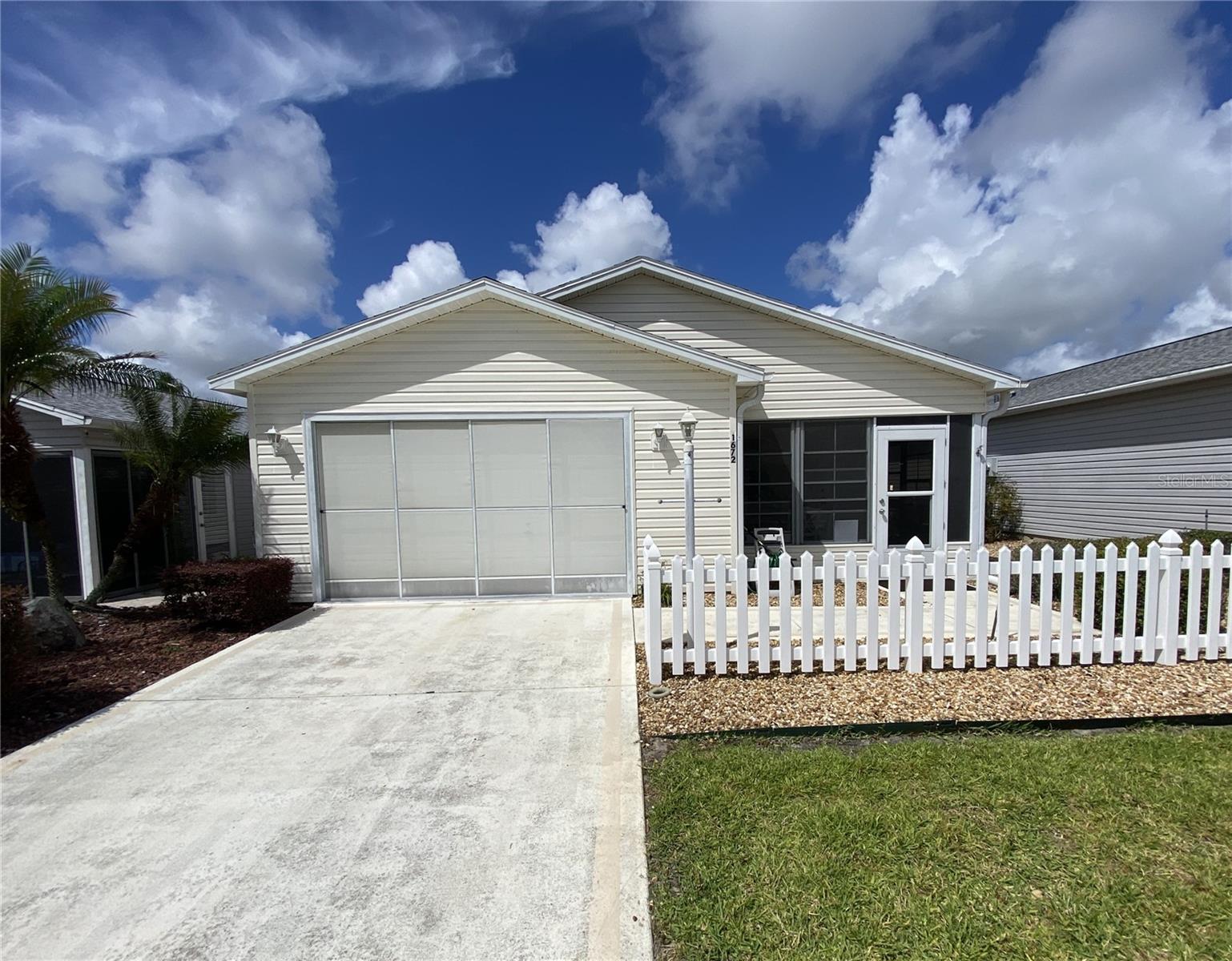 Nice 2 bedroom, 2 bath Cabot Cove Villa in the sought-after Village of Alhambra in Villa De Leon. This home is Conveniently located. The property is located just blocks from the Savannah Center, and EL SANTIAGO Recreation centers. It is a short Golf Car ride to the SPANISH SPRINGS and LAKE SUMTER Town Squares, an ideal location for medical professionals. Minutes from the hospital all you need to bring is your toothbrush, as this private home is fully stocked with everything from dishes and flatware, pots and pans to Linens and towels, etc.

*Fully Furnished
*Visit our website for online application and qualifications
*1 Small Pet under 25lbs Ok with Refundable Pet Deposit of $500.00 and $50.00 monthly pet rent.

*Vinyl-enclosed front Florida room
*Skylight in the kitchen
*Bright and open floor plan
*Energy Efficient Appliances
*Washer and Dryer for tenant use.
*ENCLOSED Lanai

*Lawn Care, water, Pest control, and amenity fee include in Rent

*Seeking high quality, long-term resident

Experience The Village's Lifestyle in one of the largest retirement communities in the world. Featuring three town squares, where you will find nightly entertainment, dining, and shopping. Temporary Lifestyle Resident IDs not included in rent cost or fees and must be purchased separately upon Arrival. Payment of $50 for 2 cards will be due to The Villages. Gunn Property Services will complete all required documents and applications for ID cards.