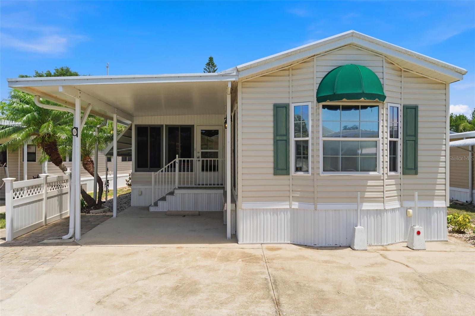 Welcome to 3275 26th Ave E, Lot 134, Bradenton, FL 34208, a well-maintained 2007 mobile home located in the gated 55+ community of Sugar Creek Estates. This charming 1-bedroom, 1-bath residence offers comfortable, low-maintenance Florida living and features fresh landscaping that adds to its inviting curb appeal. Inside, you'll find a bright and functional layout, while the attached carport provides convenient covered parking. Residents enjoy exceptional value with quarterly HOA fees of just $550, which include water, sewer, cable, internet, and lawn mowing. Sugar Creek Estates offers an array of amenities, including a clubhouse, community pool, shuffleboard courts, and laundry facilities, fostering an active and friendly neighborhood atmosphere. Conveniently located near shopping, dining, medical facilities, and the Gulf Coast's beautiful beaches, this affordable home is ideal as a seasonal retreat or year-round residence.