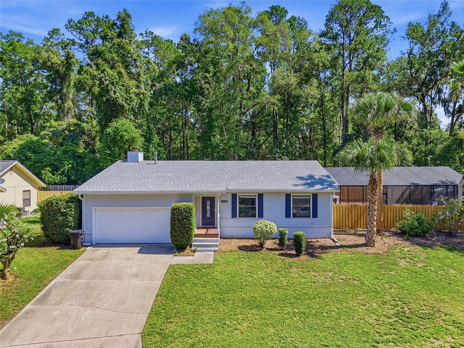 Welcome to this beautifully maintained, move-in ready, 3 bedroom/2 bath POOL home situated on a spacious corner lot in the established Heatherwood community, located in a preferred area of Gainesville.  This home features a private screened in saltwater pool surrounded by a brand new pool enclosure (2026) creating the perfect backyard retreat.  Major updates have already been completed, including a NEW Roof (2025), NEW Wood privacy fence (2026), and a NEW saltwater pool pump (2025) offering added value and peace of mind for the next owner.   Added features include, granite countertops in kitchen and owners suite bathroom, ample cabinetry, and a full stainless steel appliance package.  The owner's suite offers a private escape with an ensuite bathroom and french doors that open directly to the screened in pool, allowing you to step outside and enjoy your morning coffee or unwind at the end of the day.  Home is conveniently located near shopping, dinning, parks and the University of Florida.   Schedule your appointment today!!!
