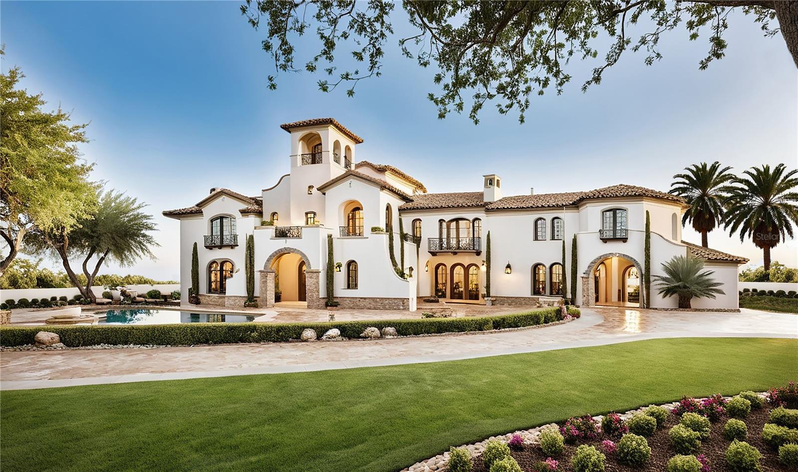 Under Construction. Set on approximately 102 acres just eight miles from world-class Gulf beaches, this extraordinary ranch estate presents a rare opportunity to complete a one-of-a-kind residential compound in Venice, Florida. The non-completed main residence spans more than 24,500 total square feet, with 18,869 square feet of interior space, including seven bedrooms, seven full baths and six half baths. The estate is framed and plumbed, ready for drywall, offering its next owner the opportunity to fully customize the final phases of construction. The seller’s plans reflect a primary suite including multiple sitting rooms, dual walk-in closets, and a spa-style bath with walk-in showers. A chef’s kitchen is designed to accommodate two bar areas, a full dining room and a commercial-grade freezer with a walk-in pantry. A grand living room is highlighted by skylights, while plans include guest suites, formal living rooms, library/office overlooking the amazing pool area, private theatre, gym and dual laundry rooms. The estate also features a poolside casita guest house with two separate living dwellings, one a three-bedroom, two-bath, the other a one-bedroom, one-bath to be completed by the buyer. Outdoor living is centered around a designed 100,000-gallon geothermal-heated pool, complete with walk-in entry, water slides, lounging areas, outdoor kitchen, covered pavilion, and poolside baths and showers. Equestrian enthusiasts will appreciate the 21-stall barn with a community room, kitchen, full bath and two self-contained apartments. Multiple detached garages accommodate more than 10 vehicles and provide additional storage. A full stone perimeter wall surrounds the estate, ensuring privacy and security. With potential to subdivide or maintain as a legacy family compound, this generational opportunity offers architectural scale, acreage and vision unlike anything else in the region.
