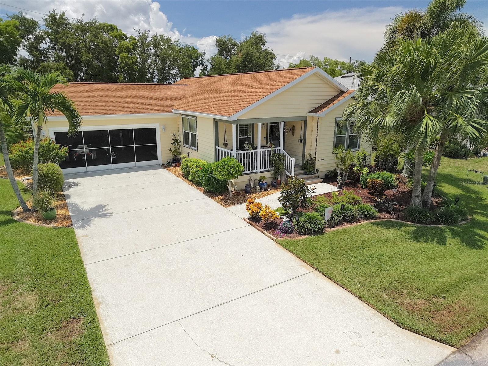 THE WORK IS DONE — AND DONE RIGHT. ** This meticulously maintained 3-bedroom, 2-bath home inside the gates of Rio Villa Lakes is fully updated and ready for its new owners. Priced for today's market — don't let this one slip away.
The renovation story: brand-new master bath (2026), new hot water heater (2026), fully updated kitchen with granite countertops and new cabinetry (2025), refreshed guest bath (2022), new Trane HVAC (2022), new roof (2022), and acrylic hurricane shutters throughout. Hardwood and tile floors run through every room — zero carpet. All appliances included.
Outside, a covered front porch overlooks a beautifully landscaped, mature yard with a vacant adjacent lot delivering rare community privacy. The oversized finished two-car garage and generously oversized concrete driveway round out a home that truly has it all.
First floor elevation sits at 10 feet — one foot above base flood elevation — keeping homeowners insurance at just $1,775/year. HOA is approximately $253/month and covers lawn care, heated & ventilated pool, tennis, pickleball, clubhouse, and fitness center.
Minutes from Fishermen's Village, downtown Punta Gorda dining and boutiques, Punta Gorda Airport, marina gulf access, and I-75 corridor. The data doesn't lie — correctly priced homes in Rio Villa Lakes are selling in days, not months. Schedule your private showing today before this one is gone.