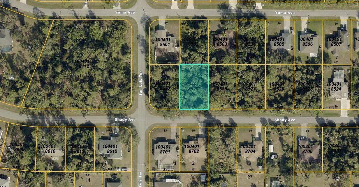 Spacious 10,000 Sq Ft Lot in Prime North Port Location – Build Your Dream Home!

Fantastic opportunity to own a 10,000 sq ft unimproved residential lot located on Shady Ave, just off the intersection of Shady Ave and San Luis Terrace in desirable North Port, Florida. This property sits in a quiet, developing neighborhood with no HOA, offering flexibility and freedom to build your custom home or hold as a long-term investment.

Situated on a paved road, this level lot provides easy access to water, sewer, and electric, all available nearby, streamlining the build process. Surrounded by natural Florida beauty, yet just minutes from modern conveniences, this location offers the best of both worlds.

Enjoy proximity to Cocoplum Village Shops, Walmart Supercenter, Publix, and a variety of local and chain restaurants. You’ll also be close to North Port Aquatic Center, parks, golf courses, and top-rated Sarasota County schools. Plus, with quick access to US-41 and I-75, commuting to nearby cities and beaches is a breeze.

Whether you’re ready to build now or looking for a smart investment in one of Florida’s fastest-growing cities, this property is a must-see!