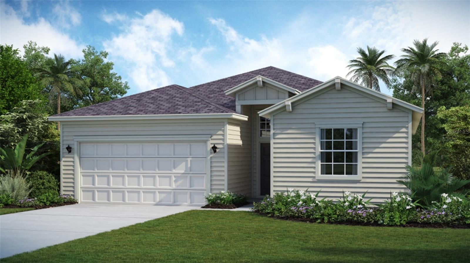 Under Construction. This exceptional home features 4 bedrooms and 3 FULLL bathrooms and is open and bright! The gourmet kitchen and cafe open to the SPACIOUS family room ~ perfect for entertaining or family time. For anyone that ever dreamed of having a beautiful home with a beautiful AND functional kitchen ~ THIS IS IT! The kitchen will have a LARGE breakfast bar and an abundance of cabinetry and quartz countertops and walk in pantry. The owner’s suite is adorned with TWO walk in closets and luxurious master bathroom with LARGE tiled shower and his and her sinks, linen closet and separate water closet! Bedroom 2 includes an en-suite full bath. The study is a tranquil space for reading or pursuing hobby projects. A covered lanai offers an ideal space for enjoying the great outdoors.  Be part of a BRAND-NEW masterplan community featuring a pool with covered pavilion. Located in a growing prime location with one-of-a-kind homes and proximity to medical facilities, shopping, dining, and more!  (Because this home is under construction, actual photos are unavailable. Any photos depicted are for illustration purposes only and only to show layout. Interior and exterior colors, finishes, and garage orientation may and/or will vary for the actual home. Pricing, features, and availability are subject to change without notice.  Land is recently developed and annual property taxes are not available. Expected completion date is an estimate only. Stated dimensions and square footage are approximate and should not be used as representation of the home’s precise or actual size.)