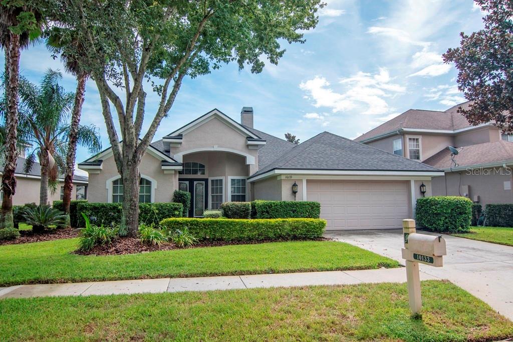 Tucked away in fabulous Arbor Greene, in the gated community of Parkview, is your next home!  Backing up to a serene pond setting will win you over in this 3 bedroom+office/2 bathroom one-story pool home.  Walk from the well-equipped kitchen or the spacious family room or the primary suite out of the multiple sliding glass doors into the covered patio for a quiet morning moment or evening retreat.  This 2440 SF home includes leaded glass double front door, high ceilings, arched windows and doorways, abundant natural light, fireplace, built-in surround sound system, large open rooms, split bedroom plan, tiled primary bedroom, generous primary walk in closet, primary bathroom jetted tub and separate shower, kitchen eat-in area, Corian counter tops, wrap around breakfast bar, stainless appliances, large closet pantry, plentiful storage, screened saltwater pool/heated spa, and ample attached 2-car garage with keypad entry. The roof is brand new Sept 2022!  Within the community there is a staffed Entry gate, 2 Pools, Fitness Rooms, Playgrounds, Pickle Ball Courts, Har-Tru clay Tennis Courts and endless opportunities for walking and running.  Come take a look and settle into your new neighborhood!
