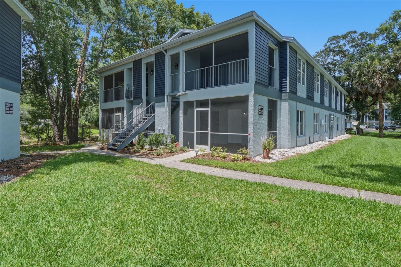 Don't miss seeing this immaculate, move-in ready condo priced to sell! Offering over 900 square feet of comfortable living space, this two bedroom, 2 bathroom first floor condo has an abundance of windows that fills the home with natural light, creating an open and spacious feel throughout. The updated kitchen features granite countertops, a breakfast bar, and stainless steel appliances, making it both stylish and functional. The primary suite includes a large walk-in closet and a beautifully updated en-suite bathroom with a shower and tub combo. Positioned on the opposite side of the condo from the guest bedroom, it provides added privacy and comfort. The guest bathroom has also been tastefully updated, and a brand-new A/C system was installed this year for added peace of mind.  The HOA fee includes water utilities, and residents enjoy access to a variety of community amenities, including a swimming pool, tennis courts, and a fully equipped fitness center. In addition, residents of Northlake Village enjoy direct access to Lake Minnie. The community offers a fishing pier, a dock, and convenient water access points, providing the perfect setting for outdoor recreation. Whether you enjoy kayaking, canoeing, fishing, or simply taking in the scenic lake views, this waterfront amenity adds to the community's exceptional lifestyle. Whether you're looking for a great investment property with strong long-term rental potential or a perfect starter home, this condo is an excellent opportunity. Ideally located near Lake Mary, Highway 417, shopping, dining, and Florida's beautiful east coast beaches, you'll enjoy both convenience and accessibility.  Schedule your showing today and make this beautiful property your own!