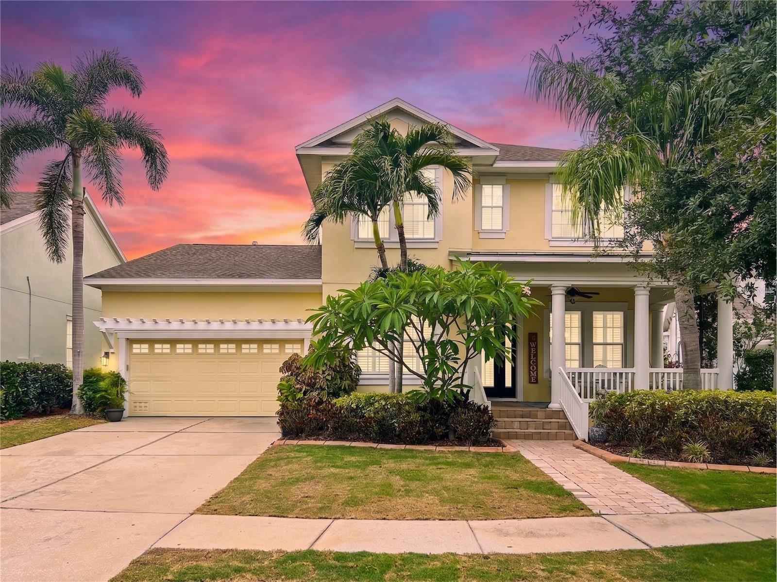 Live the waterfront lifestyle you've been dreaming of in this move in ready, Key West styled home with WATER ACCESS and a PRIVATE full-sized pool in the highly sought-after Mira Bay community. The home features a private dock with a 10,000-pound boat lift, with water and electrical access. The canal offers unrestricted access to Tampa Bay with no fixed bridges, making it ideal for boating enthusiasts and providing easy access to world-class fishing, cruising, waterfront dining, and Gulf waters.
The east-facing front entrance welcomes you with a charming porch swing, while the covered lanai and private saltwater pool create the perfect setting for relaxation and entertaining at the back. Enjoy peaceful canal views and beautiful sunsets from the lanai, where Florida’s coastal lifestyle truly comes to life all with direct access from the first-floor primary bedroom making your tropical retreat perfect.
Thoughtful updates throughout the home enhance both style and functionality with fresh paint and no carpet in the home.  In 2024, the upstairs bathroom underwent a complete remodel, replacing the tub with a spacious shower. The primary bathroom was updated with a frameless glass shower and new flooring. Elegant 2' x 4' porcelain tile flooring was installed in the foyer, kitchen, and powder room. Additional improvements include a new roof (2022), a new upstairs A/C system (2023), HydroShield laminate flooring in the upstairs bedrooms, and fresh interior paint in versatile neutral tones.
The attached 2-car garage provides ample space for vehicles, storage, and all your boating and beach gear.
As a resident of MiraBay, you'll enjoy an exceptional HOA amenity package, including a waterfront clubhouse and café, resort-style pool, complimentary use of kayaks, canoes, and paddleboards, a 24-hour fitness center, pickleball and tennis courts, basketball courts, multiple playgrounds, and a variety of community activities throughout the year.
Whether you're heading out on the boat, enjoying sunsets from the lanai, or spending the day by the pool, this exceptional waterfront home offers the very best of Florida coastal living.