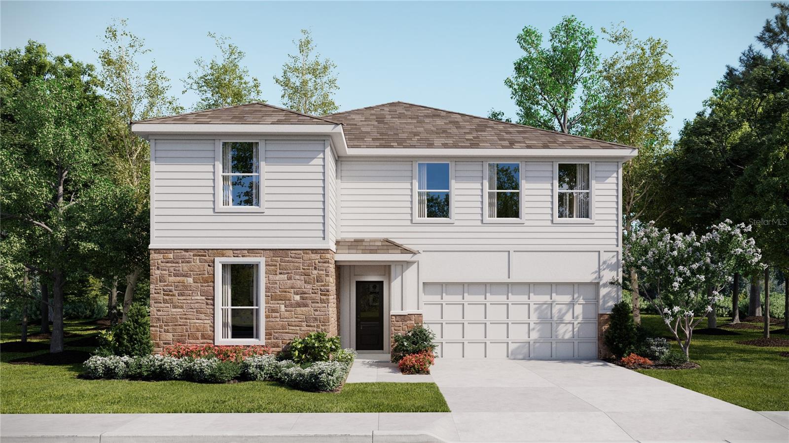 Under Construction. The Dylan is all the rage at Sugarloaf Ridge! This stylish two-story home features a first-floor owner’s suite, offering a private retreat with a full bathroom and walk-in closet. An additional bedroom is located near the front of the home, steps from a full bathroom. A spacious and flexible open-concept layout blends the kitchen, living and dining areas, while a nearby flex space provides the perfect spot for a home office or studio. On the second floor, a versatile game room provides a shared living area easily accessible from three additional bedrooms. Each home comes with Lennar’s Everything’s Included® promise, which includes new appliances as well as quartz countertops, blinds, and more in the price of your home. Sugarloaf Ridge is one of the most modern and anticipated new communities. At Sugarloaf Ridge, EV Charging is in your garage. New R19 insulation provides for a quiet, comfortable and highly energy efficient home. LP Siding gives durability and impact resistance to your beautiful Florida home. Families can take advantage of the glorious resort-style swimming pool with restroom cabana, sports fields along with a playground and dog park! This community offers a prime location just a short drive from local entertainment, parks and recreation destinations. Close to major roadways and theme parks. What are you waiting for? Call and make an appt today.