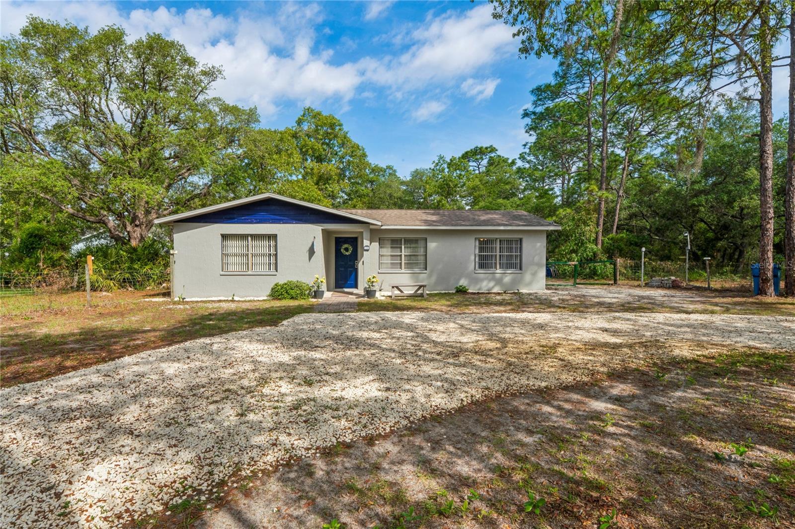 BACK ON THE MARKET- No Fault of House/Seller we received a Denial letter from lender for the previous Buyer. Move-In Ready on 1.13 Acres – Priced Below Market Value! Welcome to this beautifully updated 3-bedroom, 2-bath home situated on 1.13 agricultural acres in a peaceful Brooksville location. Corner lot with circular driveway and directly borders the extensive Withlacoochee State Forest & walking trails, this property offers exceptional privacy.  This move-in ready home features fresh interior and exterior paint, updated flooring, and no carpet throughout for easy maintenance. Enjoy the outdoors year-round from the screen-enclosed lanai, perfect for relaxing in your private setting. The fully fenced backyard includes both front and rear gate access, making it ideal for pets, recreational vehicles, or equipment. 
Additional highlights:
* Security cameras & video doorbell included
* Not located in a flood zone
*Zoned agricultural – flexibility for a variety of uses
* Priced under market value for a quick sale!
Opportunities like this—acreage, privacy, and value—don’t come around often.
* Schedule your private showing today!
