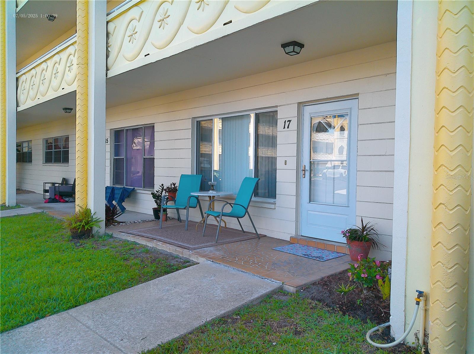 Come see this Ground Floor, 1400 sq.ft. condo which features 2-bedrooms & 2 bathrooms.  Conveniently located near the East Community Center, Pool, Fitness Center and Tennis Pavilion.  It is also within walking distance to the golf courses! Enter to the spacious & open Living Room/Dining Room combo with modern, waterproof flooring.  Here, you have endless options for furniture placement. This same flooring is carried through to the bedrooms.  The kitchen is compact with space enough for a Coffee Station or Bistro Set.  The Primary Bedroom has an x-large closet and ensuite bathroom with stand-up shower. The Guest Bedroom is large!  It will easily accommodate a King-sized bedroom set. The closet is large in this room, too.  The Florida room has a wall of windows to let in the natural light.  This room can be an additional TV/media room, craft space or an office. Double paned windows with hurricane impact, tinted film keeps the heat out and provides protection.  The back patio is where you will grill out all year long. Assigned parking right out your front door with 8 Visitor spots.  On Top of the World is a 55+ community with two activity centers, two Private Golf Courses. A 9-hole short course & an 18-hole Executive course free to play exclusively for resident owners.  The remodeled Cardio Gym has the latest exercise equipment. A very pet-friendly community, there is a fenced Dog Park with covered seating. Bring your large dog, there is no size limit.  There is a Carpentry Wood Shop with every tool imagined & a Jewelry Design Studio. Activities include fitness classes, dancing, clubs, cards, billiards, entertainment, classes, and much more. The on-site Good Karma Café has take & bake meals and snacks. 
Are you a "Snowbird" looking to escape the northern winters? You can use this condo in the winter months, then rent it for the Summer to profit until you make a full time move. This Clearwater location is perfect to use as "Home Base". Close to the Best Beaches in the Country! Excellent Shopping, Dining & superb Medical Facilities are nearby. There are Performing Arts Centers, Sports Venues, International & Regional Airports close by & a breeze to navigate to. Check out the small-town flavors of Dunedin, Safety and Palm Harbors. Tarpon Springs, St. Petersburg and Tampa are all an easy commute and are worthy daytrips.  The property has walking trails, Tennis and Pickleball courts, 2 Pools. Take the water aerobics, yoga or line dancing classes. This community is what you make of it.  Come for a tour of this condo and the community and start living the Real Florida Lifestyle.  All room sizes are approximate.