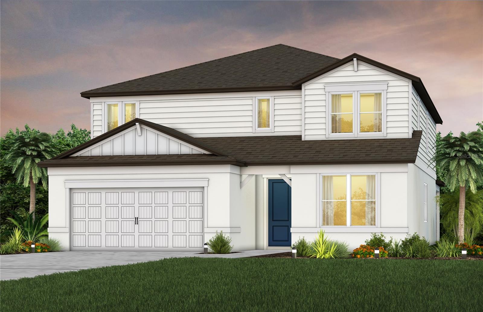 Under Construction. Enjoy all the benefits of a Pulte new construction home with the privacy of being within the new phase of Waterset, the highly amenitized, master-planned community in Apollo Beach. This home is conveniently located near resort-style pools and amenities. Enjoy miles of trails, sports courts, parks, and so much more!
Featuring the popular Yorkshire floor plan with an open-concept home design, this home has the designer finishes you've been looking for. The upgraded, stylish kitchen showcases a center island with additional cabinet space and a large single bowl sink with an upgraded faucet, modern cabinets, 3cm quartz countertops with 3” x 12” tiled backsplash, an oversized pantry, and Whirlpool stainless steel appliances including a dishwasher, range and microwave. 
The Owner’s bath has burlap cabinets and 3cm quartz countertops, walk-in shower and dual sinks. Secondary baths also have burlap cabinets and 3cm quartz countertops. There is luxury vinyl plank flooring in the main living areas and flex room, 18”x18” tile flooring in the baths and laundry room, and stain-resistant carpet in the bedrooms and loft. 
This home makes great use of space with a 1st-floor bedroom with private full bath, a spacious loft, a enclosed flex room, a convenient 2nd-floor laundry room with utility sink, storage under the stairs, pocket sliding glass doors opening to a covered lanai, and a 3-car garage.
Additional upgrades include LED downlights and floor outlet in the gathering room, black lighting and hardware, enhanced rear buffer, hurricane impact glass windows throughout and a Smart Home technology package with a video doorbell. 
Enjoy peace of mind with Pulte’s transferable, 10-year Limited Structural Warranty that covers materials and workmanship in the 1st year, workability of plumbing, electrical, HVAC, and other mechanical systems through the 2nd year, various types of water infiltration and internal leaks through the 5th year, and the structural integrity of the home through the 10th year. Plus, we’re currently offering limited-time incentives and below-market rates!