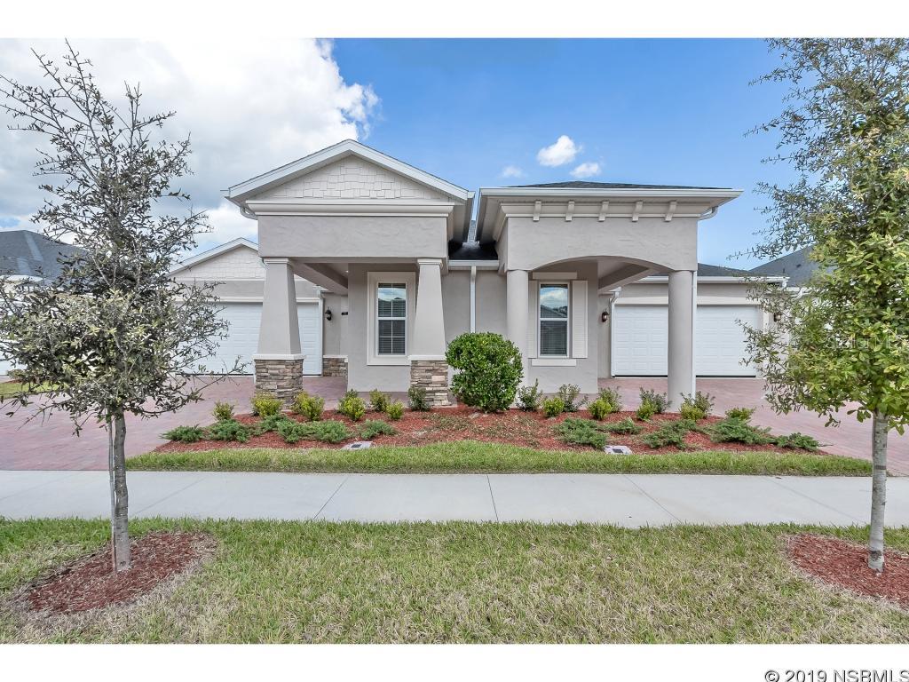 Featuring the most popular Drayton model, with 3 bedrooms 2 baths plus a study/den or office. Welcome to the maintenance free lifestyle of Venetian Bay. The premier golf community in New Smyrna Beach. There are only a small number of these amazing homes. This amazing community is sold out. With upgrades to include granite counters, tile throughout with NO carpet, custom cabinets, soft close doors and drawers, 12 foot ceilings in the living areas, large patio screened in, large rooms and so much more. The Johnson Group is a builder well known for high quality and reputation. Additional fee of $800 per year for the master association. This maintenance free living is perfect for those who are snow birds, or just not wanting to be bothered with the lawn maintenance or pool cleaning, that's right, a community pool all for you just steps away from your homes front or back door. Part of the maintenance free living here includes that the home is pressure washed once per year and painted every 5 years as part of the maintenance free living here at Savannah Pointe. A 3D tour is available for most models. All information is intended to be accurate but is not guaranteed. Photos and 3D Tour may be of different models of same floor plan. Finishings, fixtures, and elevation may differ. Listing Agent is related to owner. ;Water: City