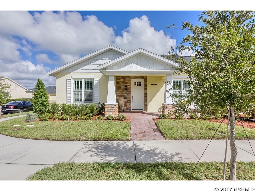 Featuring the Chatam model with enclosed den adding an additional 400 living square feet. This is the largest floor plan available in the community. Welcome to the maintenance free lifestyle of Venetian Bay. The premier golf community in New Smyrna Beach. There are only a small number of these amazing homes left, then no more will be built. This amazing community is nearly sold out. With upgrades to include granite counters, tile and carpeted floors, custom cabinets, 12 foot ceilings in the living areas, large patios, large rooms and so much more. Options to include even more upgrades as you wish. We have some move in ready homes available now and a few left where you can pick it all from the ground up. The Johnson Group is a builder well known for high quality and reputation. I know, as I personally have owned not one but 2 Johnson Group homes. This maintenance free living is perfect for those who are snow birds, or just not wanting to be bothered with the lawn maintenance or pool cleaning, that's right, a community pool all for you just steps away from your homes front or back door. Part of the maintenance free living here includes that the home is pressure washed once per year and painted every 5 years as part of the maintenance free living here at Savannah Pointe. A 3D tour is available for most models. All information is intended to be accurate but is not guaranteed. Photos and 3D Tour may be of different models of same floor plan. Finishings, fixtures, and elevation may differ. ;Water: City