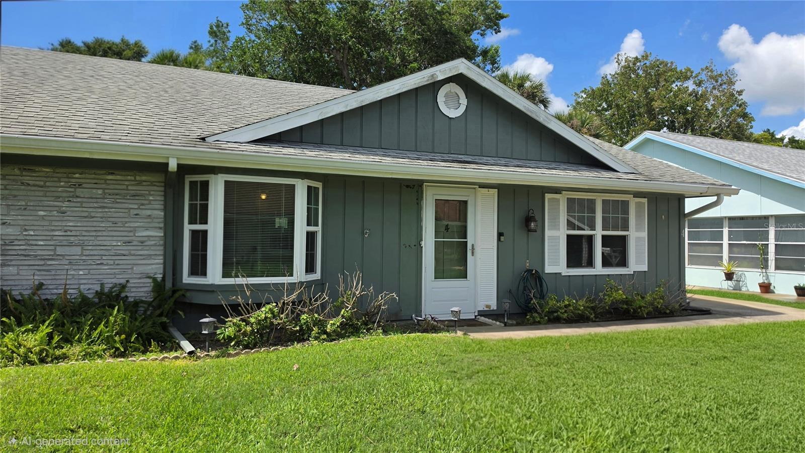BEST BUY & VALUE!  Spacious 2 BR/2BA golf villa with 1,365 SF of air-conditioned living space features vaulted ceiling in living/dining area with Bay Window, plus additional living space in roomy Family Room. You will be ready for hurricane season with NEW ROOF JUNE 2026, STORM-RATED WINDOWS & WHOLE-HOUSE GENERATOR!  UPDATED KITCHEN, NEW A/C DUCTS and rear Screened Porch.  Ample parking for 2, maybe 3 cars. Enjoy peace of mind, knowing that your home did not flood during 2022's Hurricane Ian, a 1,000-Year-Rated Storm.  Kitchen features Hard-Surface countertops, Wood Cabinets with Self-Closing doors and drawers, Stainless Frigidaire appliances and Kohler deep sink.  Interior laundry, UPDATED En-Suite Bath with tile shower stall, and Walk-In Closet in Primary Bedroom. Annual HOA dues of $290 provide termite bond, irrigation system and water to sprinklers. Centrally located, a short bike ride to Historic Canal Street Downtown District shopping, dining, art galleries and boutiques. The beach and eclectic Flagler Avenue shops are but 8 minutes by car. Nestled between 2 golf courses, with optional membership community pool available. Ready to move in. Furnishings available outside of closing, prior to estate sale.