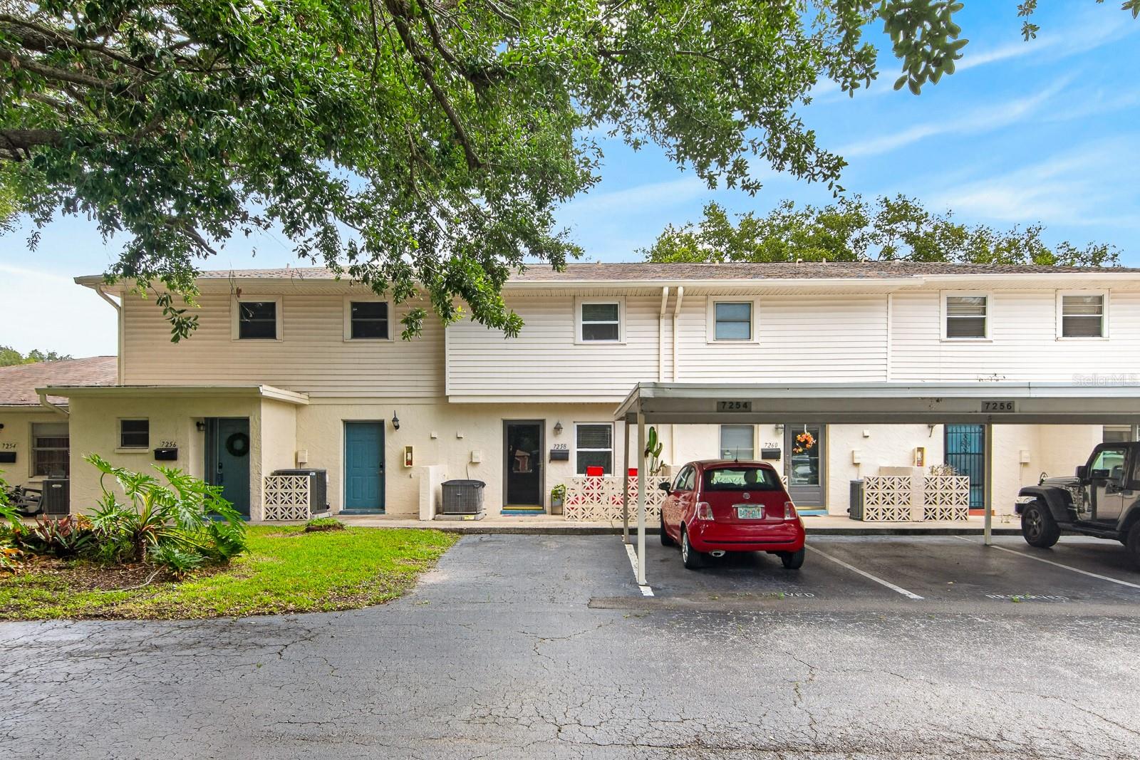 This affordable, move-in-ready unit features updated kitchen, bathrooms, and flooring. The bright, open-concept downstairs living area includes a combined dining/kitchen space, spacious family room, inside laundry and convenient half bath. Upstairs, you’ll find two generous bedrooms separated by a full bathroom and linen closet, along with a cozy reading nook and ample closet space. The home boasts durable LVP flooring throughout, with tile in the bathrooms. Recent upgrades include a newer A/C system and roof.
The monthly HOA fee covers water, sewer, trash pickup, cable, insurance, exterior and grounds maintenance. Enjoy a designated covered parking space right near the front door, plus plenty of additional guest parking. Perfectly located in the heart of Pinellas Park, this home offers easy access to shopping, restaurants, schools, and the Pinellas Trail. Just a short drive to the Gulf beaches, vibrant downtown St. Petersburg, and I-275. Don’t miss the 3D tour and floor plan and schedule your private showing today!