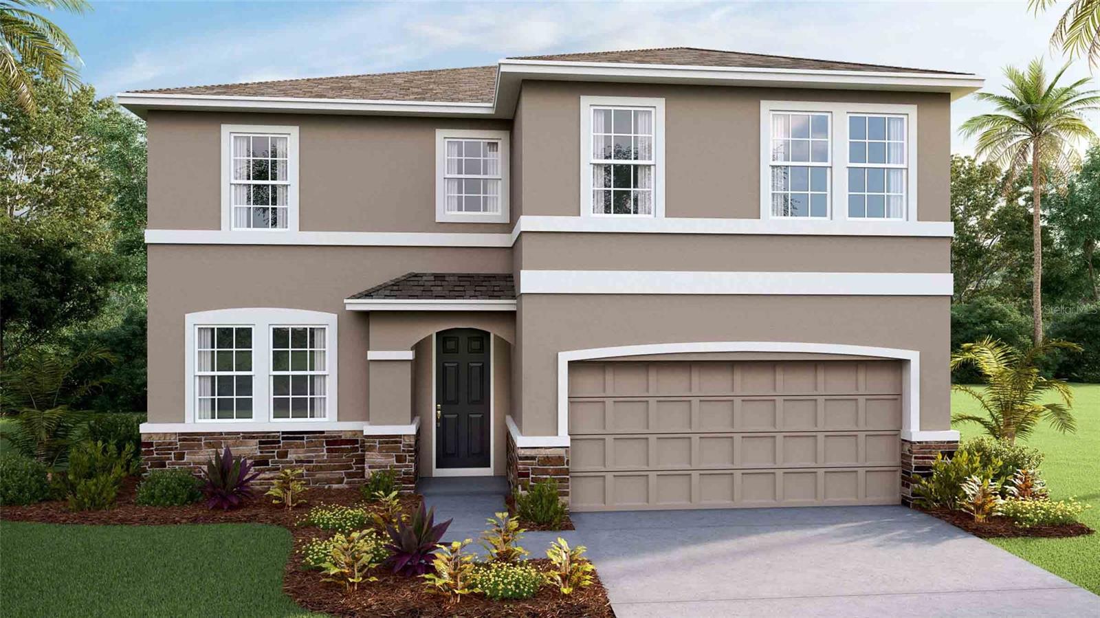 Virtually Staged. Under Construction. This 2 story home features a well-appointed kitchen that overlooks the living and dining areas and flows outdoors to a covered lanai. The flex space at the front of the home and a guest room and full bath off the living area complete the first floor. Upstairs, Bedroom 1 is complete with an ensuite bathroom and offers tons of space. Two additional bedrooms, a second full bath, and a laundry room surround a large bonus room, perfect for work or for play. This home comes with an installed range, microwave, and built-in dishwasher. Pictures, photographs, colors, features, and sizes are for illustration purposes only and will vary from the homes as built. Home and community information including pricing, included features, terms, availability, and amenities are subject to change and prior sale at any time without notice or obligation. CRC057592.