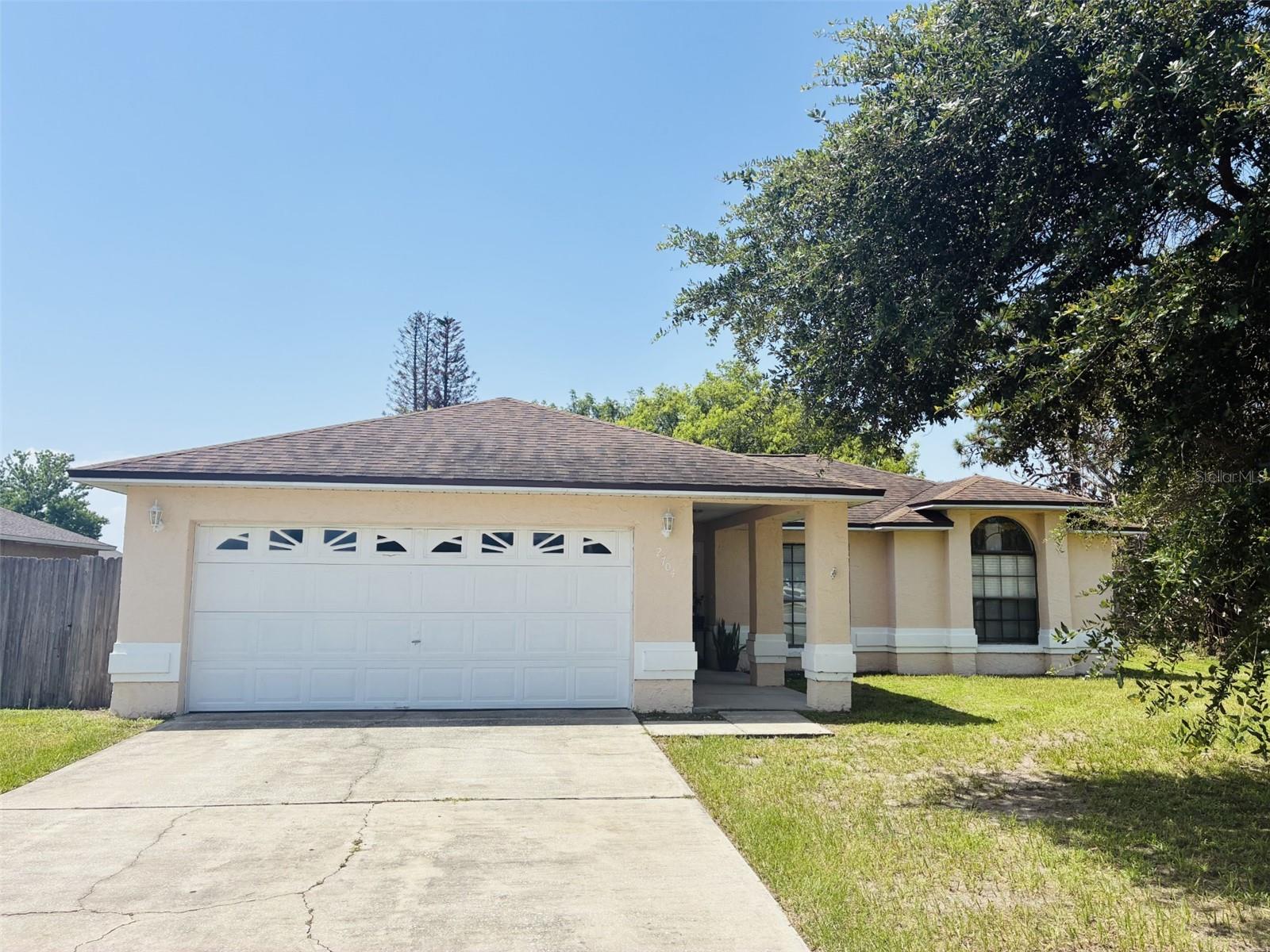 Check out this centrally located single family home in the established community of Oak Run.  NO HOA, NO CDD. This home is ideal for 1st time buyers or an investment home. Beautiful 3 bedrooms, 2 baths, 2 car garage on an oversized lot (0.29 of an acre). This home features some upgrades including remodel bathrooms, garbage disposal 2025, interior paint 2024, water purified 2024, washer & dryer 2024, roof &  flooring 2018, and water heater in 2013. You will love this great location, less than 5 minutes to Heritage Park. Approximately less than 1 mile to Osceola Parkway, FL Turnpike, shopping, dining, and the zoned Elementary school; 2 miles to Valencia College, 4 miles to The Loop, and HCA Hospital. Just a short drive to Downtown Kissimmee, all area theme parks (Disney/Universal), and MCO (Orlando International Airport). Relax in the privacy of the fenced in backyard and enjoy Florida living at its finest. Long Term, Short Term, and AirBnb allowed. Possibilities are endless on this oversized lot; you can add more living space, and you will have plenty of space for adding a pool. See it today!