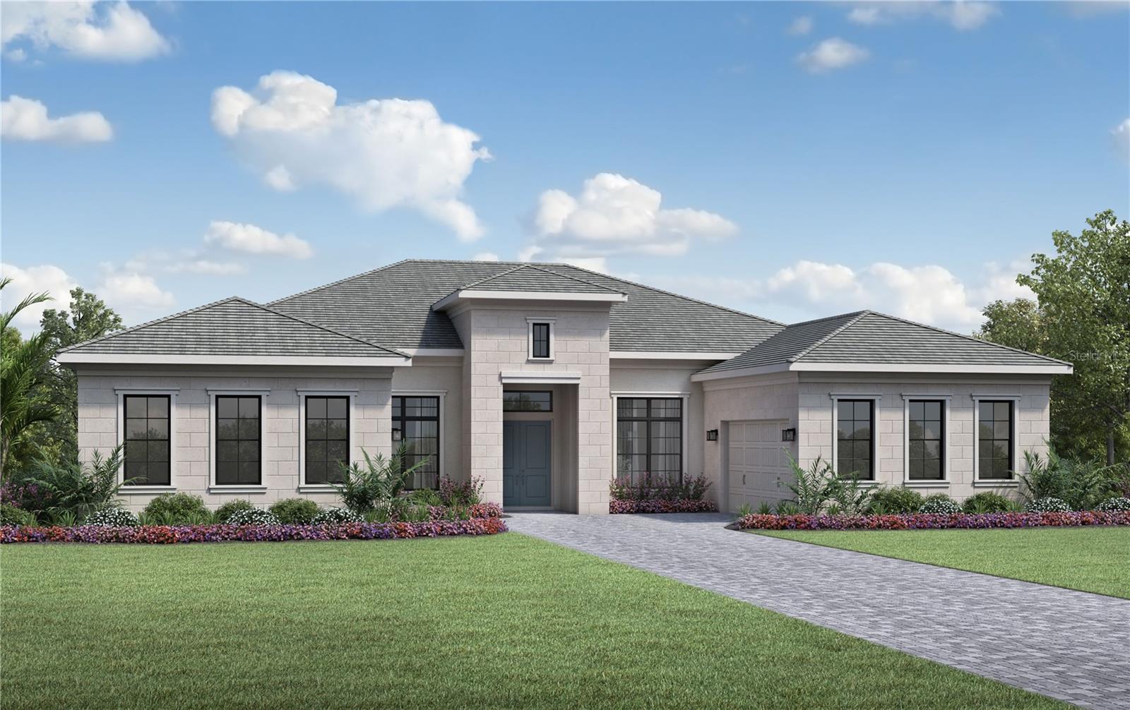 Under Construction. PRICE IMPROVEMENT - APRIL DELIVERY - TOLL BROTHERS in Beautiful Bella Collina! The delightful Cabris Palm Beach home is complemented by 5 BEDROOMS, 5.5 BATHS, BONUS/CABANA, and 3-CAR GARAGE. The inviting front entry leads you to the foyer followed by a spectacular GREAT ROOM with COFFERED CEILING featuring access to the outdoor covered lanai, enormous outdoor living with summer kitchen and fireplace.  The adjoining CABANA with private bath features 3 walls of  windows and sliding glass doors to view the sparkling pool and spa. A cooks delight kitchen with QUARTZ countertops has many outstanding appointments - NATURAL GAS 48" JennAir Range with double oven, luxurious stacked wood cabinets with glass doors, a large WATERFALL EDGE CENTER ISLAND, WALK-IN PANTRY paired with a private work/prep area. An inviting guest bedroom features an ENSUITE BATH and walk-in closet. The pristine PRIMARY BEDROOM SUITE is enhanced by the COFFERED CEILING and is illuminated by magnificent windows overlooking the resort style backyard. An elegant spa-style bath includes DUAL VANITIES, FREESTANDING TUB, a frameless glass-enclosed shower with rain-head shower, private water closet and OVERSIZED DUAL WALK-IN CLOSETS. 3 additional family bedrooms with walk-in closets and 2 full baths are arranged in a split plan. Completing this remarkable home is the private office accessible from the entry foyer, a conveniently-located laundry room, and spacious casual entry from the garage. Many beautiful finishes have been selected for you - sit back, relax and let Toll Brothers build your new dream home in this exceptional community featuring outstanding amenities including 2 delicious restaurants, tennis courts, spacious fitness center, community pool complex, and the challenging Championship Sir Nick Faldo designed 18-hole golf course.