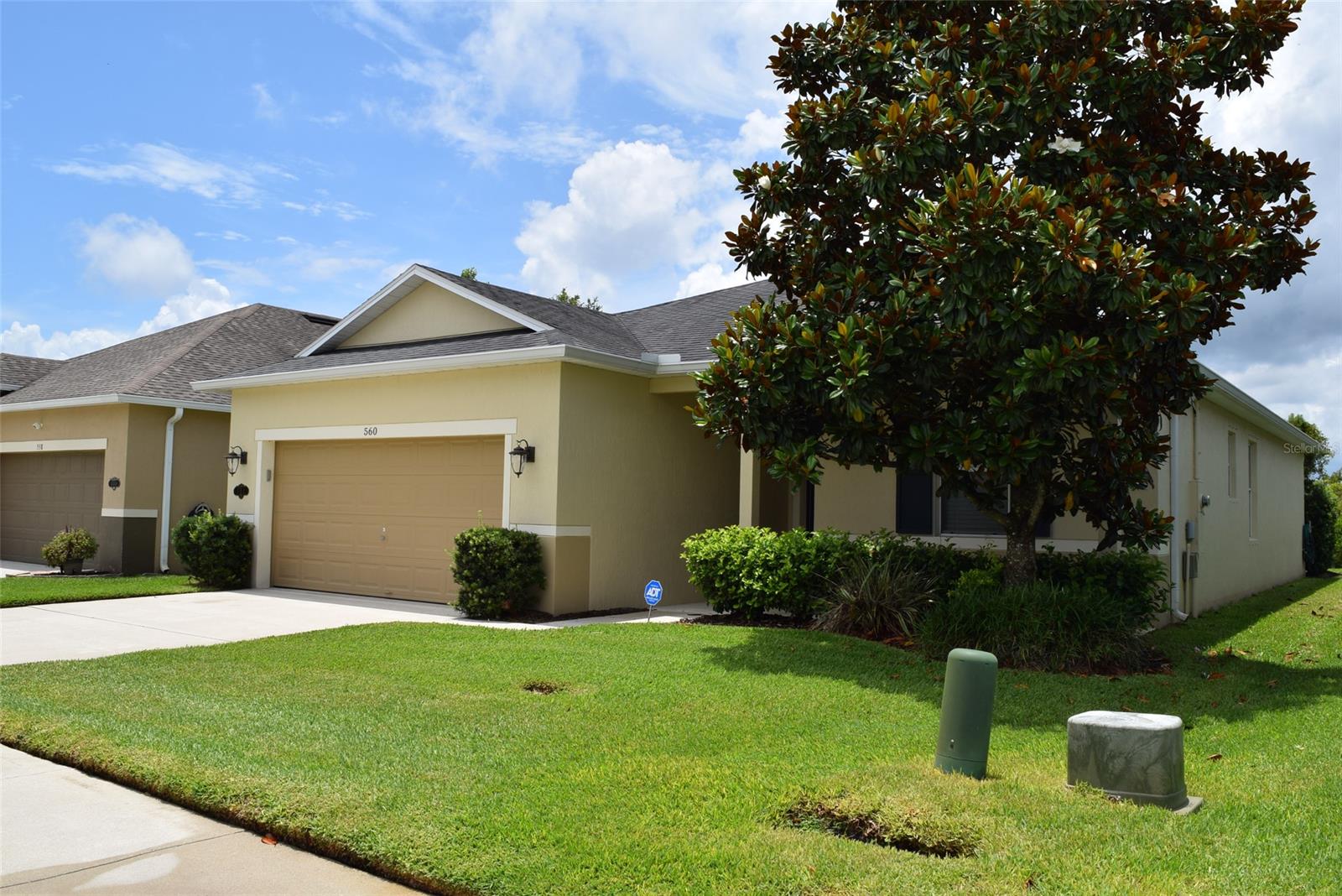 Immaculate!!! The house is sparkling as nobody has ever lived in full time. This home has been so well maintained that nothing needs to be done, it is absolute turn key! As soon as you walk in you will feel the quality, and will enjoy the split floor plan, with 2 bedrooms and a bath on your right, and the master suite on your left. The master suite is spacious and has a very large walk in closet, with enough room for hers and his clothes. The kitchen has been designed in a U shape, and the central island delineate the living area. The screen porch offers enough room to enjoy relaxing on a sofa as well as dining with family and friends. On the front of the house: a nice 2 car garage, opens to the laundry room with its custom built closets, as well as a built in office area.  It is a short walk to the community pool and playground. Everything is ready for you, and has been designed to last with a minimum of maintenance. ;Water: City