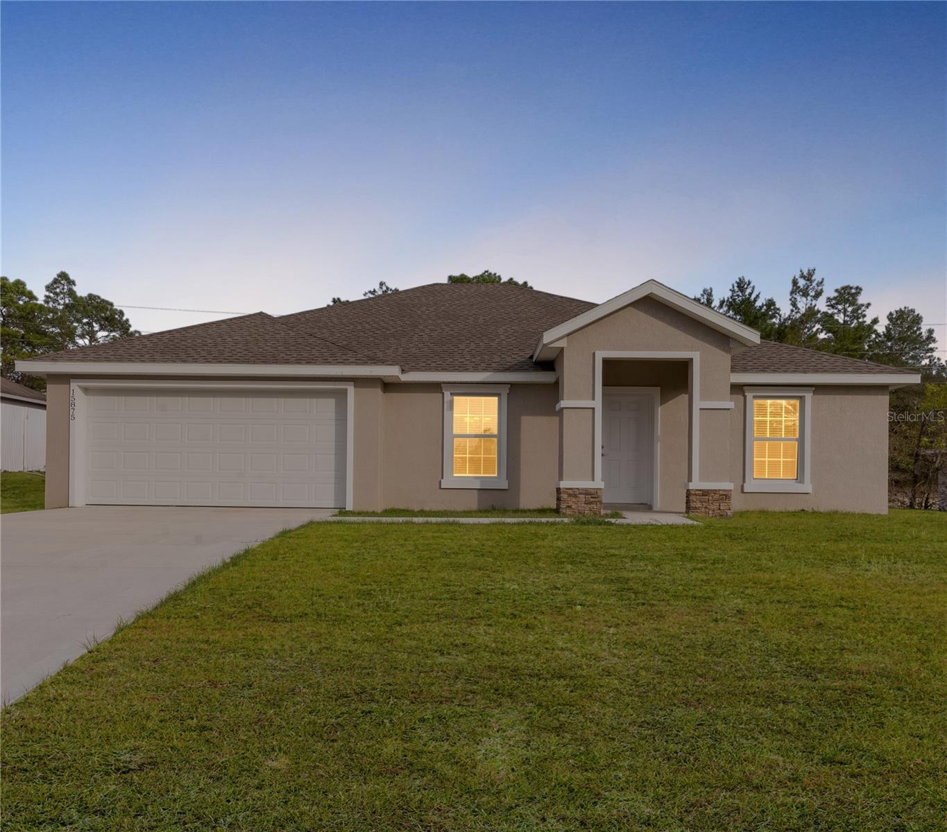 Under Construction. Under Construction. Easily Observable, Better Value! NEW CONSTRUCTON (estimated completion 11/2023)! This Beautifully designed 3 Bedroom, PLUS DEN, and 2 Bath "SARAH" Model is perfectly nestled on a .23 acre homesite in Marion Oaks with room for a pool.  Featuring; 1826 Sq. Ft. of Living space, 2284 Sq. Ft. total under the roof, covered front entry, decorative stone at entry and stucco banding adorn the exterior. Enter into the large welcoming foyer and you are welcomed by 10' ceilings, Study/Den or 4th Bedroom (no closet) that is right off of the foyer with a pocket door, and a spacious inside laundry room. The Builder has thought of everything and is offering this HOME at an exceptional price! You will LOVE the vaulted ceilings, HUGE "gourmet style" Kitchen, white upgraded cabinetry with self-close doors and drawers, closet pantry, tons of cabinetry and counter space, huge island, stainless steel appliances (refrigerator, range, microwave, and dishwasher), and luxury vinyl plank floors throughout the home. The Master Suite features a tray ceiling, two walk-in closets with pocketing doors, master bath with double "adult height" vanities, large tiled shower, and private commode. Both of the guest bedrooms are on the other side of the home allowing privacy for the owner and guests. The guest bathroom has a tiled tub/shower combination, linen closet just outside the bathroom door in the hallway vestibule and a rear patio to enjoy your evenings with family and friends . This is can be yours, CALL TODAY to schedule a showing and see it for yourself! We have provided a video of a previously built Sarah model in Marion Oaks to show you how this home is laid out: https://vimeo.com/irep/review/686743392/c9c911232f. Perfectly located near shopping, restaurants, churches, medical, I-75 and much more!