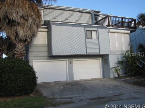 This spacious direct oceanfront home sits on the no drive beach area of New Smyrna Beach. Large deck with two tiki huts. Second level has living room with fireplace, dining area, family room, one bedroom, two baths. Third level has two bedrooms and two baths. Double car garage. Close to Canaveral Seashore and within walking distance of the river. ;Water: City