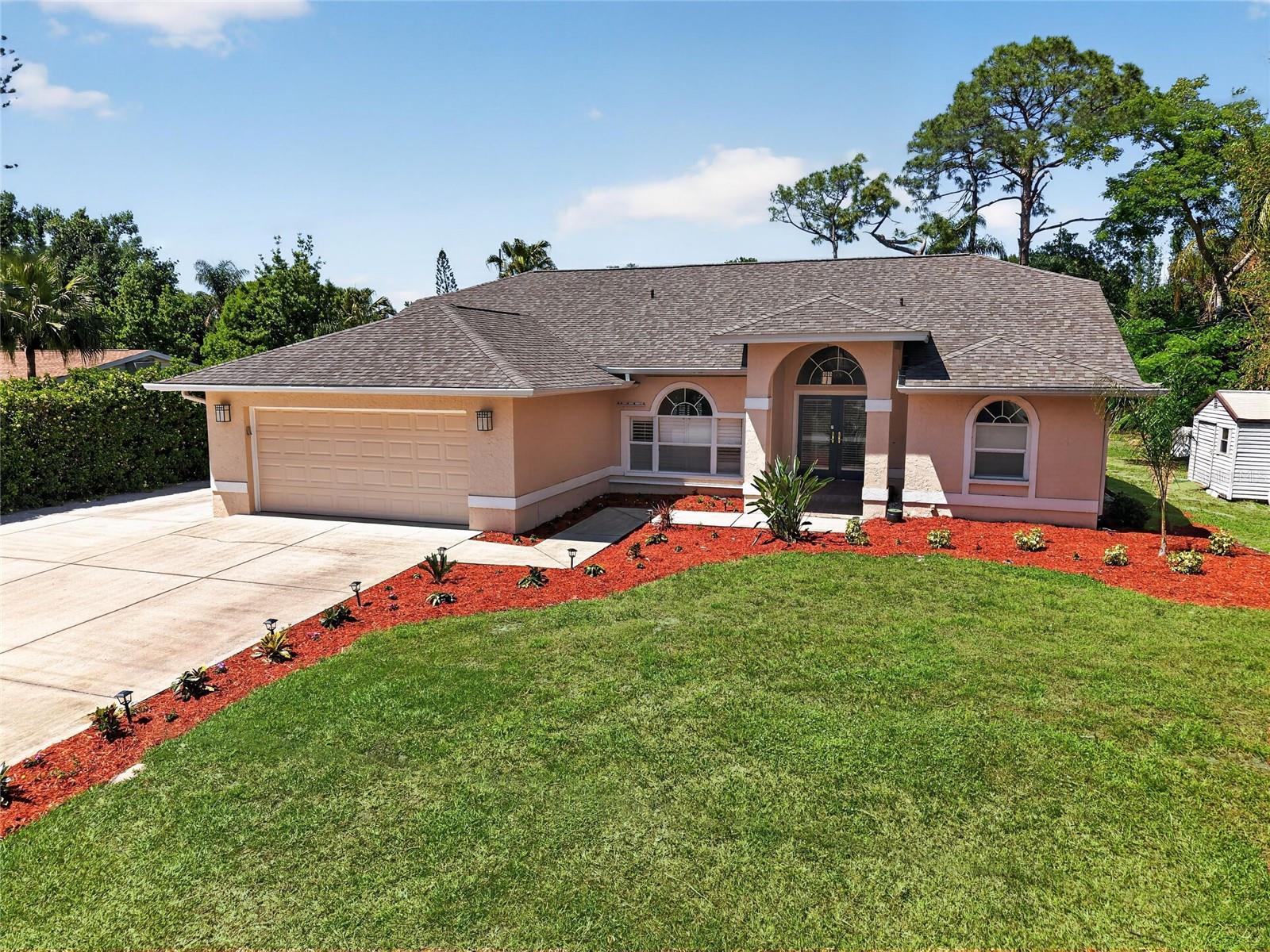 Welcome to this beautifully maintained three-bedroom, two-bath home, perfectly positioned in a highly desirable location with NO CDD and NO HOA—offering both freedom and value.
From the moment you arrive, you’ll notice the expansive concrete driveway extending alongside the garage, providing ample space for a boat, RV, or work vehicles—an uncommon and highly sought-after feature.
Step inside to discover soaring high ceilings and an abundance of natural light pouring through large windows, creating an open, airy atmosphere that feels both inviting and spacious. The thoughtfully designed layout includes generously sized bedrooms, ideal for families, guests, or a comfortable home office setup.
The oversized backyard features beautifully maintained flower bed areas and plenty of room to relax or entertain. Unwind on the large screened lanai, complete with a nearly new hot tub, all while enjoying peaceful pond views that add a sense of serenity to everyday living.
This home offers true peace of mind with major updates already completed: A/C, roof, washer, dryer, and refrigerator—all replaced within the past two years. A generator with two propane tanks is also included, ensuring reliable backup power when you need it most.
Ideally located with convenient access to the highway, commuting and daily travel are effortless.
Move-in ready and meticulously cared for, this home combines comfort, functionality, and tranquility in one exceptional package. Simply bring your personal belongings and start enjoying everything it has to offer.
Opportunities like this don’t come often—schedule your showing today and make it yours.