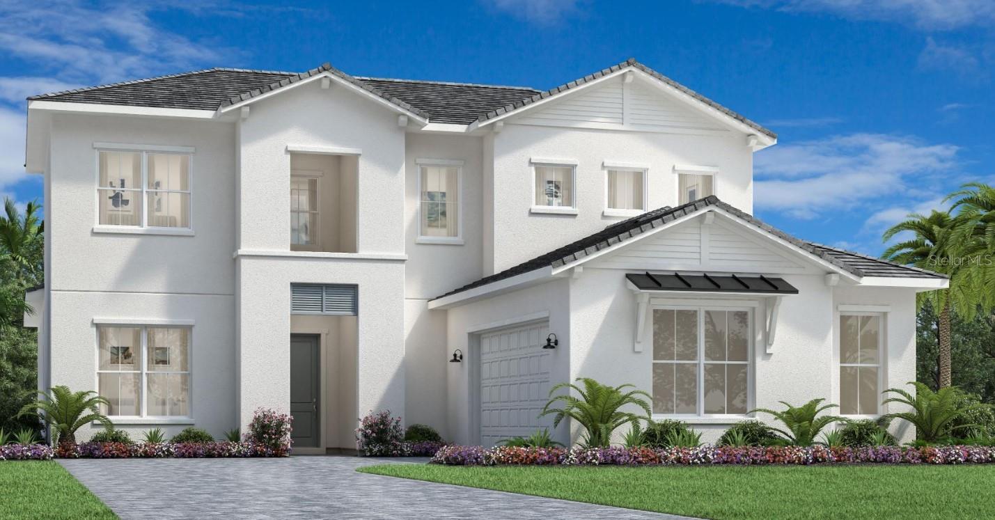 Under Construction. Expected completion September 2026. The Lori Elite showcases elegance and comfort within a beautiful two-story floor plan. An extended foyer hallway with a tray ceiling welcomes you into the open-concept living area, highlighted by a great room, casual dining space, and a covered lanai through the 90-degree corner sliding glass doors. The well-appointed kitchen is enhanced by a walk-in pantry, plenty of counter and cabinet space, and a center island. The first-floor primary bedroom suite features an expansive walk-in closet and a tranquil private bath with dual vanities, a private water closet, and a lavish shower. Upstairs, you'll find a versatile loft, ideal for additional living options. Two secondary bedrooms, one with a private bath and one sharing a hall bath, are sizable and feature walk-in closets. Two secondary bedrooms are located downstairs, each with a private bathroom. Also featured in the home is an easily accessible laundry room, an everyday entry, and a powder room.