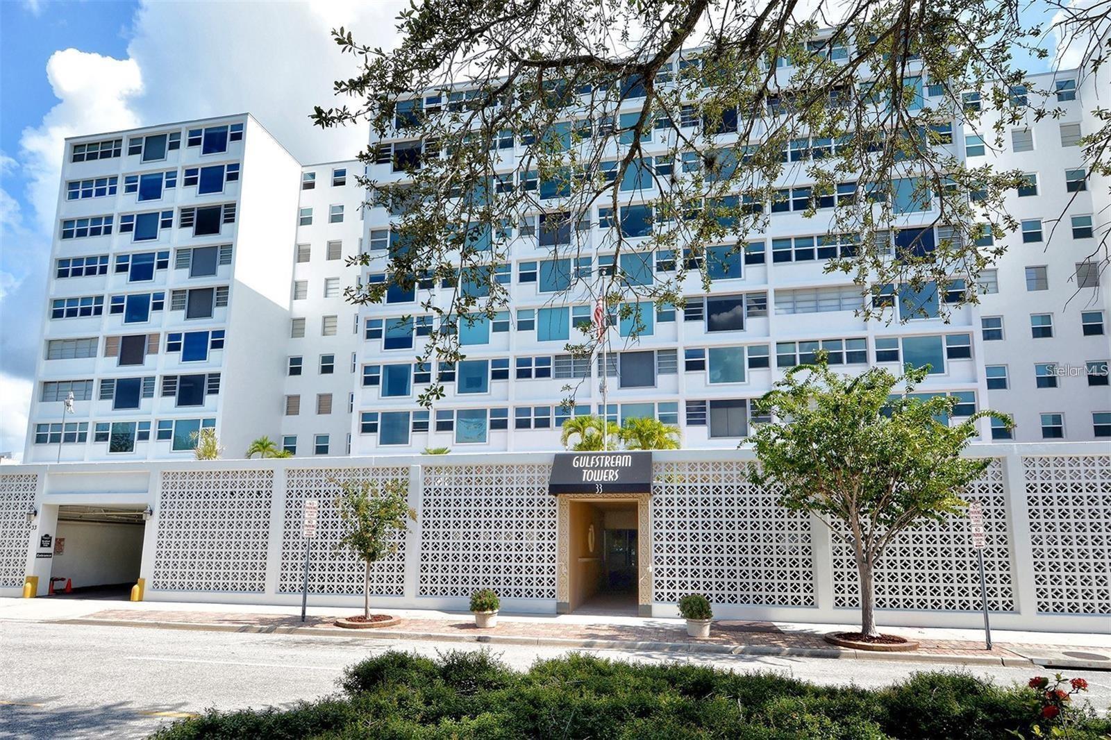33 Gulfstream Towers #307—Updated 1BR/1BA, third floor. Across from Marina Jack, the bayfront park, and downtown dining, this turnkey condo blends city convenience with coastal living. The renovated kitchen features new stainless-steel appliances and contemporary finishes, while custom blinds and an open layout keep the living area bright and airy. The bath offers a relaxing tub/shower combo. Building amenities include a recently refurbished heated 30’×50’ pool with a large sun deck, a club room with a full kitchen, a fitness center, and on-site laundry. Location: steps to restaurants, shops, cultural venues, and events, minutes to Sarasota’s renowned beaches.“One or more photo(s) were virtually staged.”April 31, 2026. Disclosure: photos and rooms are virtually staged to illustrate furniture placement; furnishings do not convey.