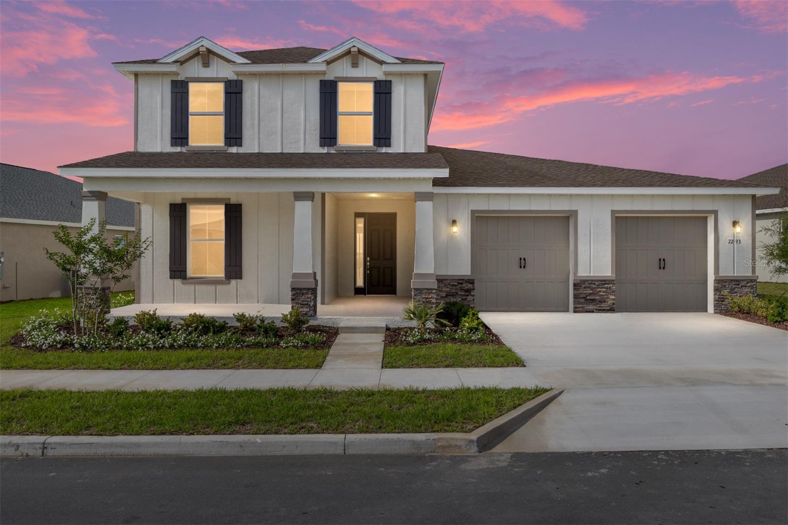 Welcome to the Marigold, an exceptional new construction home in the vibrant community of Calesa Township. With 3,374 square feet of thoughtfully designed living space, this expansive residence offers 5 bedrooms, 3.5 bathrooms, and a 3-car tandem garage, providing the perfect combination of luxury, flexibility, and everyday functionality.

The heart of the home is the spacious great room, where open-concept living creates an ideal setting for entertaining and gathering with family and friends. A formal dining room adds elegance for special occasions, while the versatile nest space offers endless possibilities as a study area, homework station, craft room, or additional workspace. Upstairs, the generous loft provides a secondary living area perfect for movie nights, a game room, or a private retreat.

The well-appointed kitchen is designed to keep everyone connected, featuring ample workspace and seamless flow into the main living areas. The private owner's suite serves as a relaxing sanctuary, while four additional bedrooms provide plenty of room for family members and overnight guests.

Step outside to the covered patio and enjoy Florida living at its finest, with space to relax, dine, and entertain year-round. Complete with a convenient laundry suite and abundant storage throughout, the Marigold offers the space and versatility today's homeowners desire. Located in sought-after Calesa Township, residents enjoy a lifestyle centered around outdoor recreation, scenic trails, community amenities, and convenient access to shopping, dining, and top-rated schools.