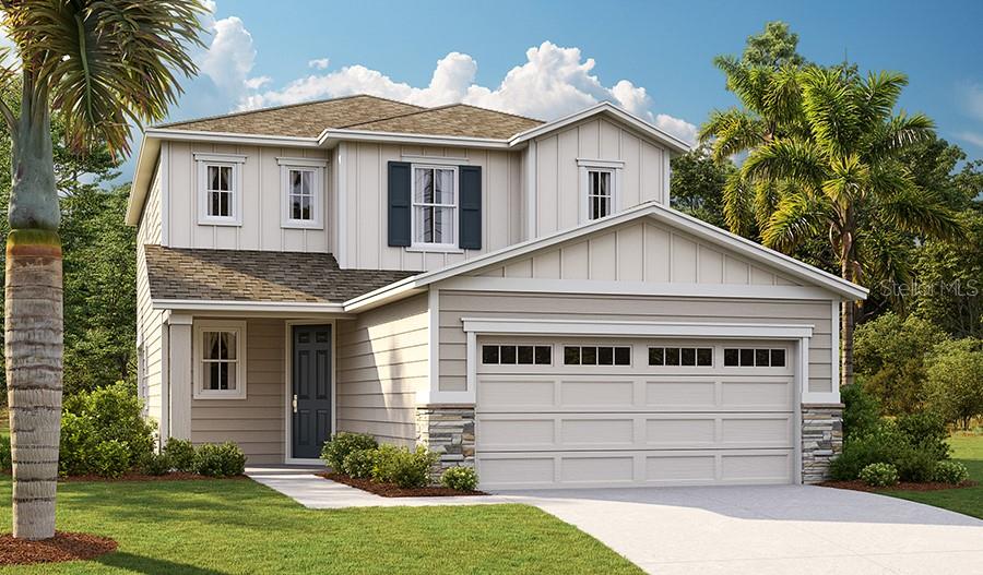 Under Construction. The Palm features two stories of smartly designed living space. On the main floor, an inviting kitchen is flanked by a great room and a dining nook—offering access to a relaxing covered patio. A mud room provides a convenient entry point from the garage, and a flex room is ready to fill in as a study, game room, or whatever else your family requires. Upstairs, a loft provides another versatile hangout. Other second-floor highlights include a laundry room, a full hall bath, and three bedrooms—including a generous owner's suite with a private bath and walk-in closet The Home features 42 White Cabinets, a White Quartz counter top in the kitchen, and a Tile floor Downstairs and wet areas upstairs. ASK ABOUT BELOW-MARKET INTEREST RATES!