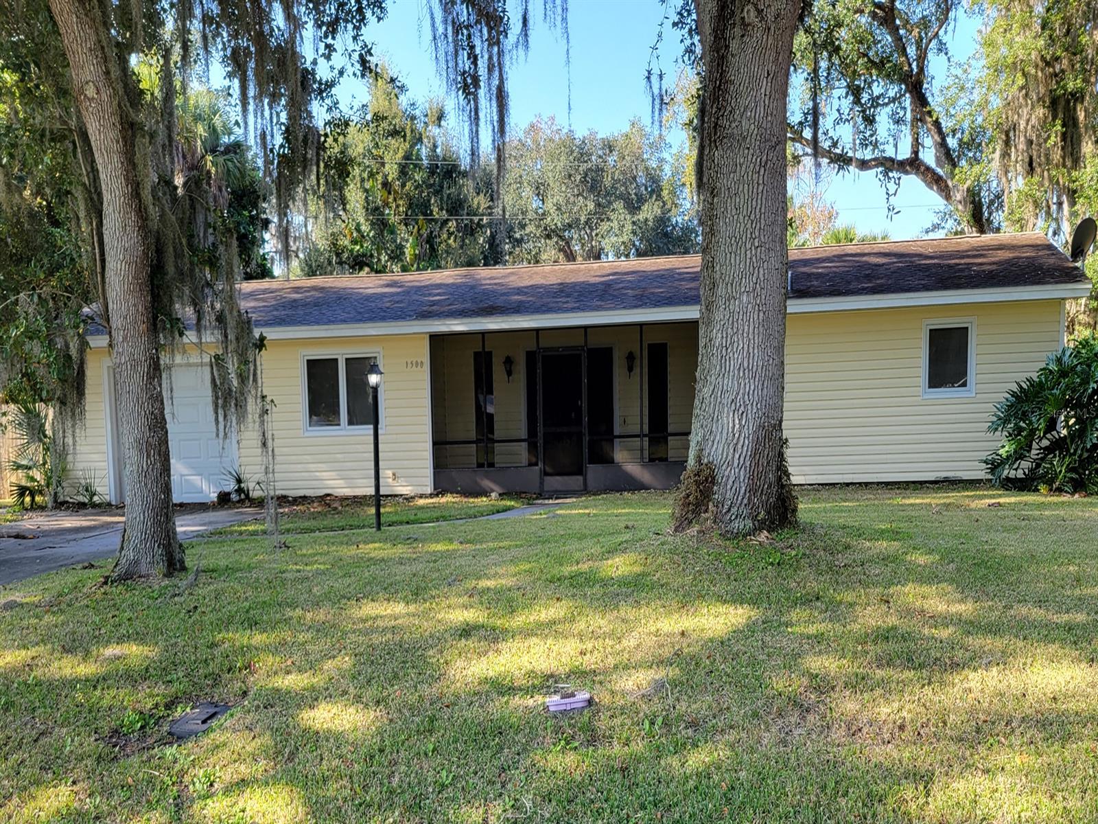 HERE IS YOUR OPPORTUNITY TO OWN A POOL HOME! Nice size home with spacious bedrooms and plenty of closet space. Sunkin living room leads out to screened in pool. Bring your ideas and make this yours.  Reclaimed water for sprinklers, convenient location close to Edgewater Pulblic School, Park Ave and 442. Nice 3 lot corner with swale on the north side which gives you a more spacious feeling. ;Water: City