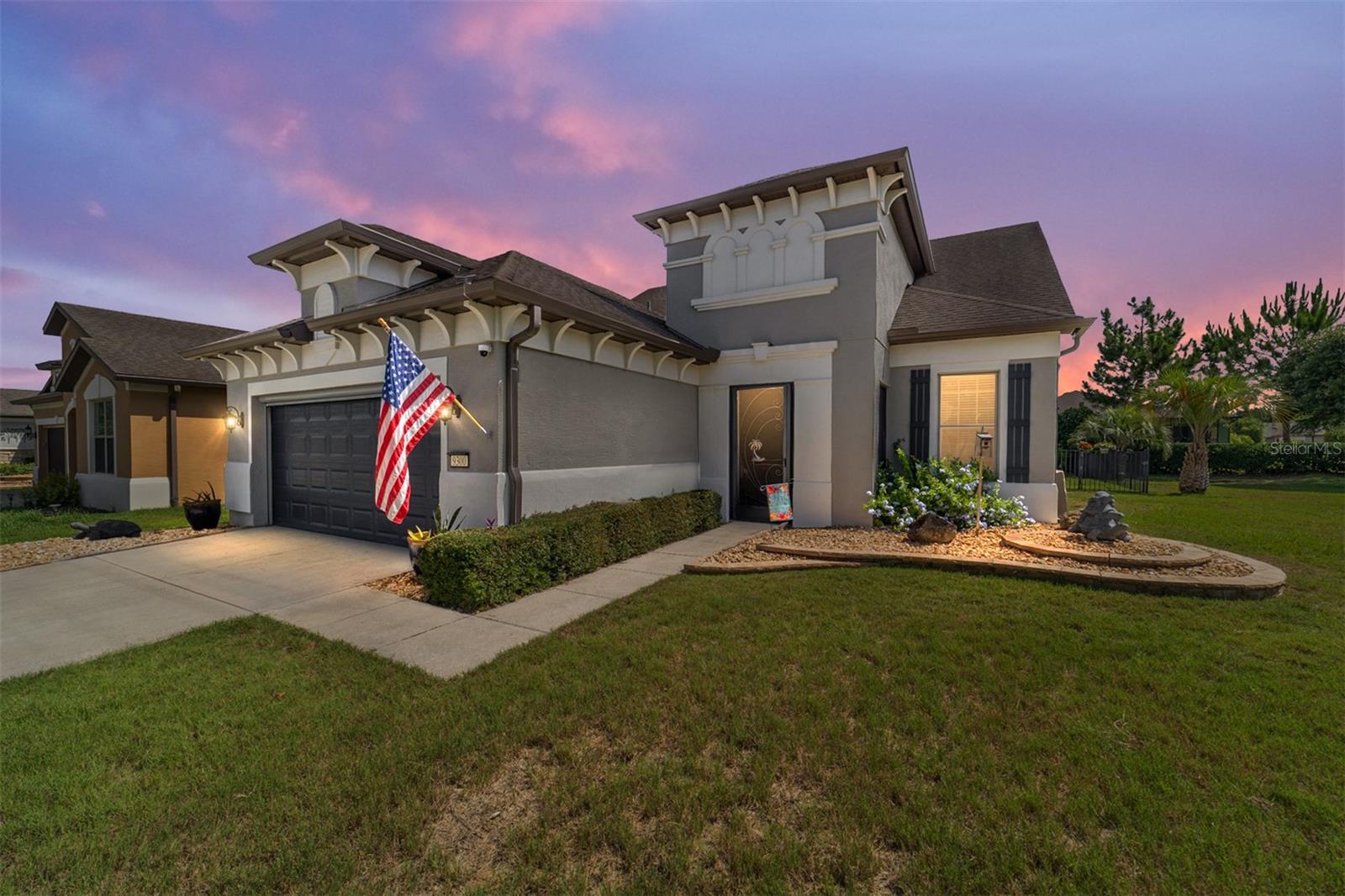 Welcome to life in Stone Creek — one of Central Florida’s premier gated 55+ communities. Situated on a private corner lot, this beautifully designed Castle Rock model home offers the perfect blend of comfort, style, and resort-style living. Inside, you’ll find a bright open floor plan with soaring ceilings and abundant natural light throughout. The spacious layout includes a private office/den with double doors, along with a separate guest bedroom and bath that provides ideal privacy for visitors. The heart of the home is the impressive kitchen featuring a massive center island, abundant cabinetry, generous pantry and seamless flow into the dining area and great room — perfect for entertaining or everyday living. The  primary suite offers a relaxing retreat with tray ceiling and an oversized walk-in closet. There is an upstairs bonus room - perfect for a hobby room or grandkid area!  Step outside to your own private backyard oasis complete with a cozy seating area, sparkling solar heater pool with waterfall feature, and fenced yard for added privacy. Laminate flooring in main living areas - solar attic fans - solar tube in garage.  HVAC is 2025
Residents of Stone Creek enjoy exceptional resort-style amenities including stunning clubhouses, a state-of-the-art fitness center, spa, indoor and outdoor pools, tennis, pickleball, golf, restaurant dining, and countless social activities. With too many amenities to list, there truly is something for everyone in this vibrant community.