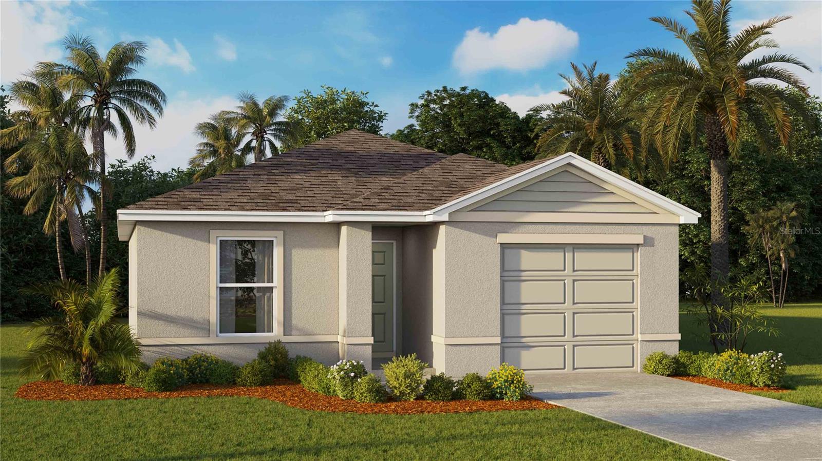 Pre-Construction. To be built. The Greenbriar is a charming and efficient single-story home offering 3 bedrooms, 2 bathrooms, and 1,223 square feet of thoughtfully designed living space  with a smart layout and stylish finishes. The heart of the home is the open-concept kitchen, featuring quartz countertops, a functional center island, and stainless-steel appliances.Overlooking the dining and living areas, the kitchen creates a seemless space ideal for both everyday living and entertaining guests. Step outside to the outdoor patio, a great spot to unwind or enjoy your morning coffee. The Owner's Suite offers a peaceful retreat with a walk-in closet, and a private ensuite bathroom with a double vanity sink and quartz countertops. The 2 additional bedrooms share the spacious second bathroom, also with quartz countertops. The laundry room is located in the center of the home for convenience. The Greenbriar is complete with a state-of-the-art smart home system that keeps you connected to your home at all times.  Pictures, photographs, colors, features, and sizes are for illustration purposes only and will vary from the homes as built. Home and community information including pricing, included features, terms, availability and amenities are subjext to change and prior sale at any time without notice or obligation. CRC057592.