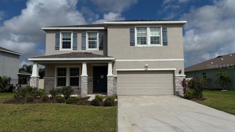 Nice 5 Bedroom 3 Bathroom Pond View Home w/LOW HOA NO CDD Located in the Quiet Southern Oaks Community. Excellent open floorplan offers a kitchen overlooking the living room with a dinette area between and tile floors throughout the common areas. The kitchen features wood cabinets, a tile backsplash, stone countertops, a butler’s pantry and stainless-steel appliances including the dishwasher and microwave. The primary bedroom suite has a huge walk-in closet with a private bathroom featuring dual vanities. The home also features four wonderful bedrooms with a den/office space that can be used as a bonus room or office. The exterior offers a peaceful pond and permanent conservation which makes perfect to relax and enjoy the views. Location is considered excellent just minutes from all daily necessities. Please call to schedule a showing today!