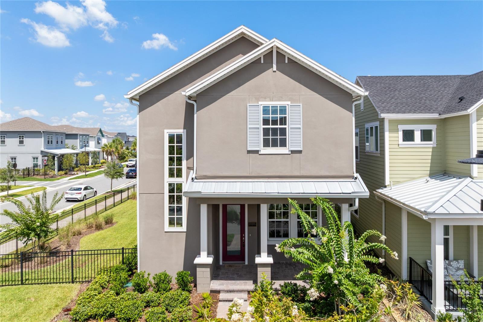Live in Laureate Park in this 3-bedroom, 2.5-bath corner-lot home with 1,788 heated square feet, a fenced yard, and a private 2-car garage. The main level offers an open living/dining layout, ceiling fans, window treatments, luxury vinyl flooring, and a modern kitchen with quartz countertops plus included appliances. Upstairs, the primary suite features an ensuite bath and walk-in closet, with two additional bedrooms nearby. Rent includes grounds care, pest control, high-speed 1GB internet, and access to Laureate Park community amenities, including parks, playgrounds, sidewalks, restaurants, pool, and fitness options. The home also includes two Eufy security cameras for tenant use during the lease, and a queen bed plus outdoor bistro set can remain if desired. Important: this rental is for the main home only. The separate garage apartment has its own entrance and is currently occupied; the 2-car garage is reserved exclusively for the main-home tenant. First month, last month, security deposit, renters insurance, HOA approval, and RentSpree screening are required. No smoking and no pets permitted.