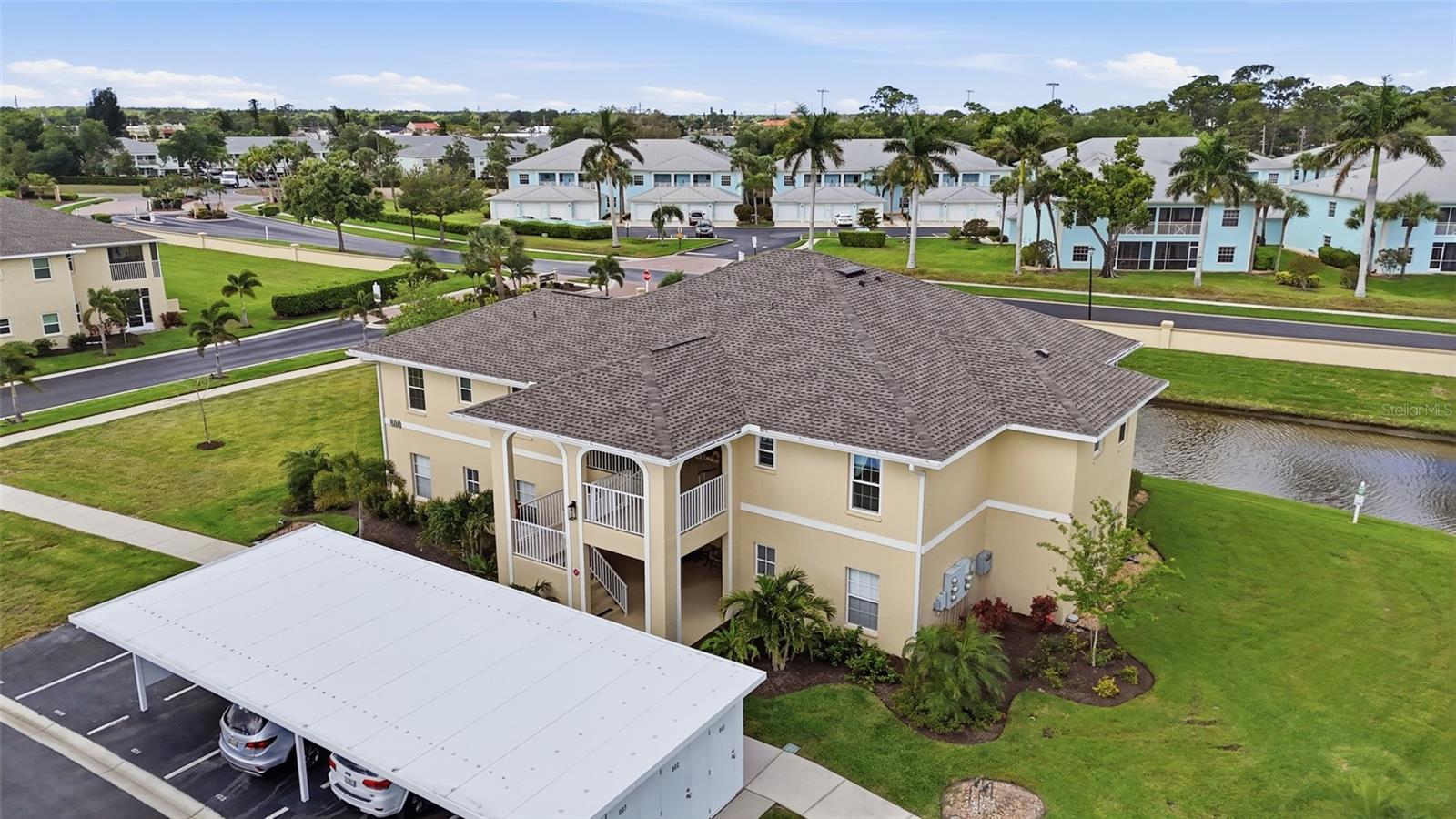 Welcome to your own slice of Florida living, turnkey and fully furnished — a first floor 2-bedroom, 2-bath condo in the Sabal Trace community offering low-maintenance living. The home features an open-concept living and dining area, a kitchen featuring stainless steel appliances, bright white cabinets and an appealing backsplash. The primary suite features high ceilings, a large walk in closet and balcony. Enjoy in-unit laundry and 1 covered parking spot. HOA dues cover exterior maintenance, landscaping, and access to community amenities. Centrally located in North Port, you’re just minutes from I-75 for quick trips to Sarasota and Port Charlotte, close to Myakka River State Park, Gulf Coast beaches, shopping, and dining. This home suits year-round living or a vacation property perfect for snow birds. Don’t miss this opportunity!