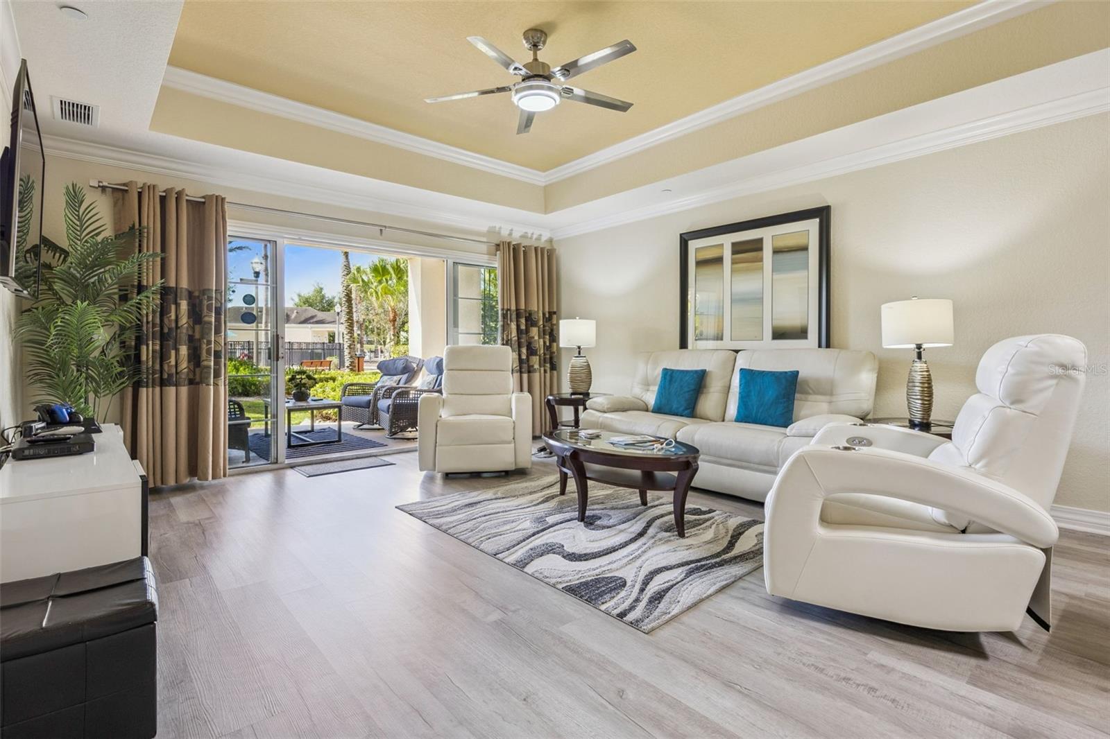 LOCATION, LOCATION, LOCATION!

This beautifully updated, fully furnished 3-bedroom, 3-bath condo in Reunion Resort offers the perfect blend of convenience, comfort, and investment potential. Ideally situated just steps from one of the community’s outstanding pools, you can walk right out from your private patio and enjoy resort-style living—while still having enough distance to relax in peace and privacy.

This first-floor, turnkey unit is designed for effortless living, with no stairs—perfect for easy grocery trips, guests, or pet owners. Whether you're looking for a short-term rental investment or a personal vacation retreat, this property is ready to go from day one.

Inside, you’ll find:

A fully equipped kitchen with stainless steel appliances and granite countertops
Brand-new luxury vinyl plank (LVP) flooring throughout—no carpet
A smart, spacious layout with each bedroom featuring its own private bathroom
A generous primary suite complete with two walk-in closets, dual sinks, a soaking tub, and a separate shower

Step outside and take in the amazing view, all while being just moments from the pool behind the unit.

Reunion Resort’s unbeatable location—just two exits from Disney World—makes it a top destination for visitors year-round. Owners and guests enjoy access to 12 community pools and five on-site dining options, ranging from casual bites at The Cove to upscale dining at Eleven.

This is your opportunity to own a true piece of paradise—perfect as a vacation home, income-producing property, or both.