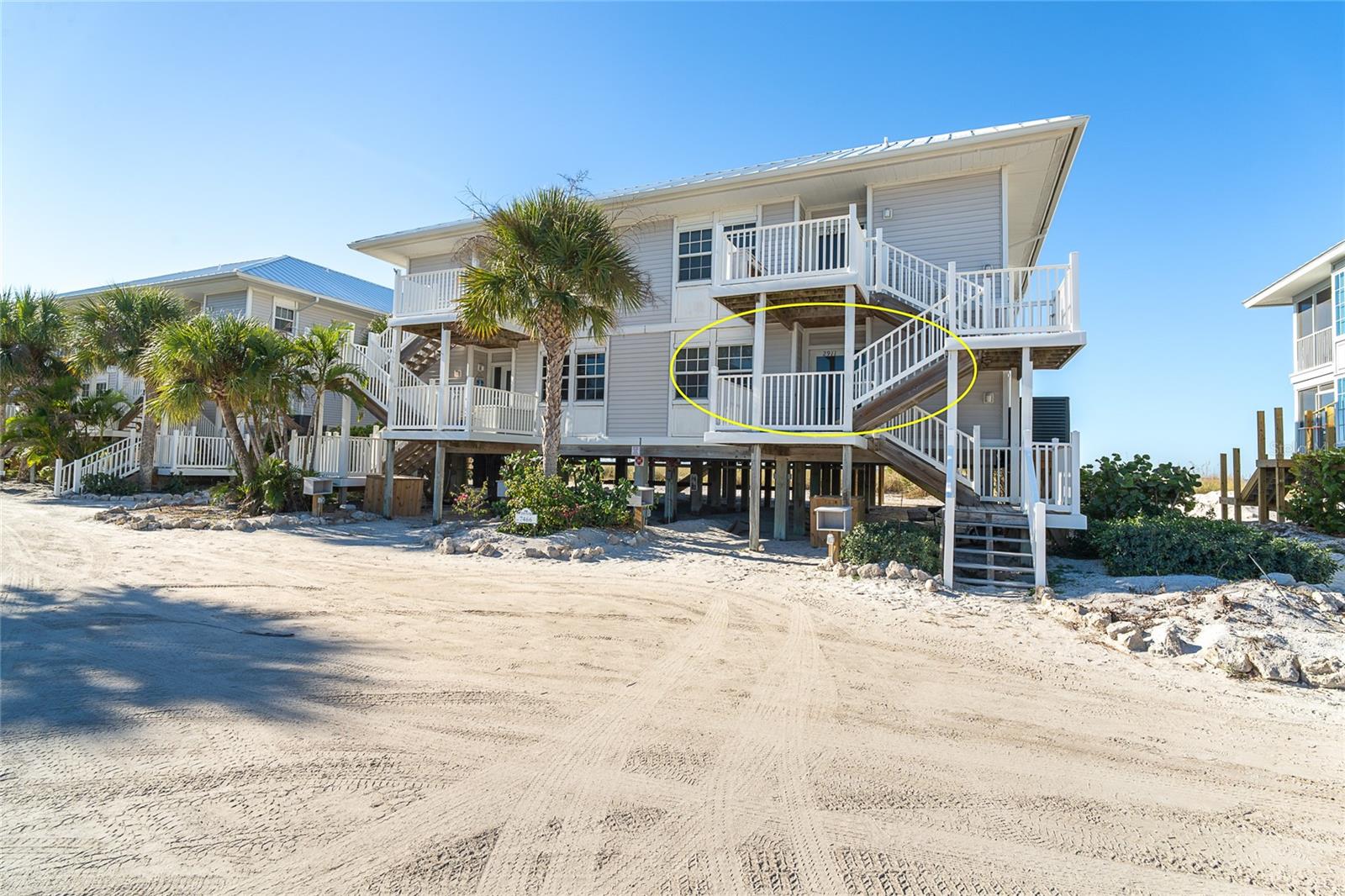 Gulf-front 2 bedroom, 2 bath villa offering an opportunity to enjoy true island living in a peaceful, low-density beachfront setting. Accessible by car ferry or private boat, this villa provides a relaxed coastal retreat away from crowds and commercial development, while still offering modern comforts. Located between Ft. Myers and Sarasota with access to several airports. Inside, the open-concept living, dining, and kitchen area is filled with natural light and designed to capture Gulf views. Coastal finishes, light-toned flooring, and plantation shutters enhance the bright, beach-inspired interior. The kitchen features light cabinetry, a breakfast bar, and ample counter space for casual dining or entertaining. A screened Gulf-facing porch overlooks the dunes and shoreline, creating an ideal space to enjoy sea breezes, wildlife, and unobstructed sunsets in a serene, natural setting. Both bedrooms are generously sized, with the primary suite offering an en-suite bath. A second full bath provides convenience for guests. This villa is well suited for full-time living, a private island getaway, or vacation use.
The Palm Island Resort community is known for its unspoiled beaches and tranquil surroundings with resort style amenities like pickle ball, tennis, work out room and a full calendar of activities.  This Gulf-front villa delivers an authentic coastal lifestyle. Are you ready for island life?