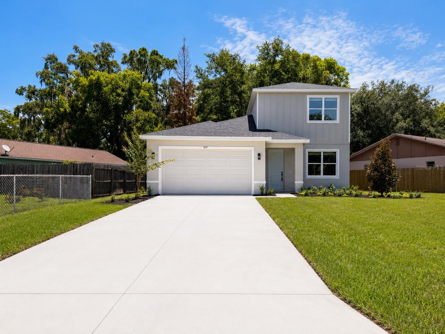 Welcome to 807 Santa Barbara Drive in Sanford! This spacious two-story home offers 3 bedrooms, 2.5 bathrooms, and 1,821 square feet of thoughtfully designed living space with no HOA and no carpet throughout the house. The primary suite is conveniently located on the first floor, providing added privacy and easy everyday living. Upstairs, two additional bedrooms with oversized closets provides comfortable space for family, guests, or a home office. The home also features a 2-car garage, an extended driveway for additional parking, and a partially fenced backyard. Surrounding trees over backyard are ideal for pets, play, entertaining, or relaxing outdoors. Conveniently located near shopping, dining, parks, schools, and major roadways, this home combines comfort, functionality, and a great Sanford location.