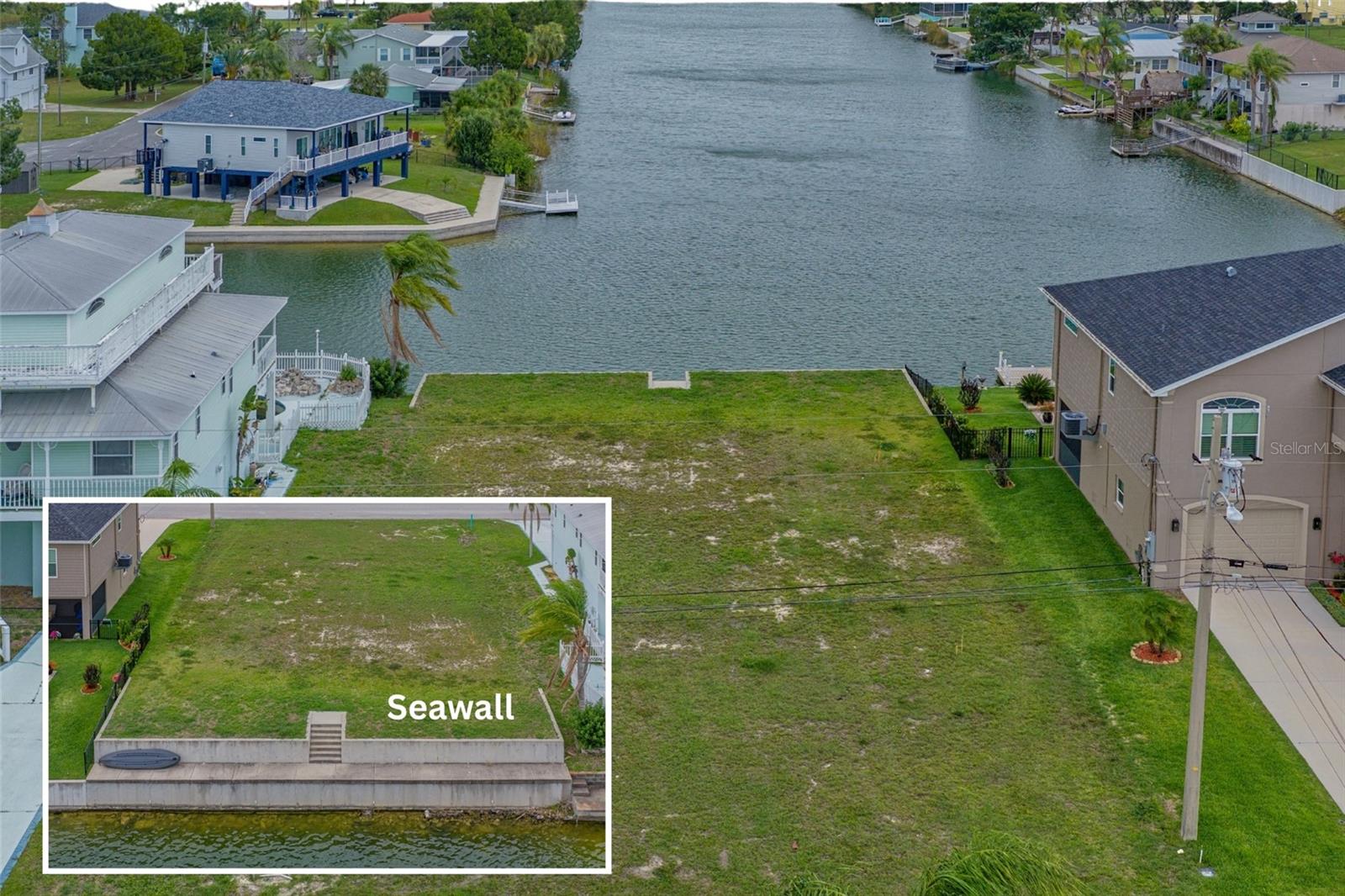OVERSIZED WATERFRONT LOT WITH NEW SEAWALL, CONSTRUCTION PLANS & NO REAR NEIGHBORS IN HERNANDO BEACH SOUTH! Don't miss one of the best waterfront opportunities in this highly sought-after coastal community. This premium homesite features a brand-new 40,000 dollar seawall with cap and knee wall already installed, saving significant time and expense as you prepare to build your dream home on Florida's Nature Coast. Unlike most lots in Hernando Beach South that measure approximately 75' x 100', this oversized parcel spans approximately 75' x 134', offering extra depth, added privacy, and beautiful canal views with no rear neighbors. The property includes construction plans and an active permit for a proposed 1,977-square-foot elevated home (renderings available), helping streamline the building process. A completed survey and geotechnical investigation are also available to the new owner. Estimated construction costs for the proposed home are approximately 670,000 dollars according to a local builder. The low 330 dollar annual HOA includes lawn maintenance until construction begins and access to the community boat ramp. Enjoy the benefits of a well-maintained waterfront neighborhood with NO SHORT-TERM RENTALS ALLOWED (3 month minimum rentals), helping preserve the peaceful coastal atmosphere homeowners love. Located in a flood zone, future homes must be elevated. Zoned R1B for SINGLE-FAMILY HOMES ONLY (no mobile homes permitted). Water, sewer, and electric are available at the street and will need to be connected to the future residence. NO BUILD TIME REQUIREMENT -- build now, later, or hold as an investment opportunity. RV living is not permitted. Residents enjoy Gulf access through the community boat lift or community boat ramp, making it easy to enjoy boating, fishing, kayaking, and the Florida waterfront lifestyle. Contact the listing agent for a video explaining how the community boat lift operates. Hernando Beach is a charming coastal community along Florida's Gulf Coast known for its laid-back lifestyle, scenic waterways, and excellent boating access. Nearby attractions include Weeki Wachee Springs State Park, waterfront dining, marinas, golf courses, shopping, and entertainment. Whether you're looking to build a full-time residence, vacation retreat, or future investment property, this lot offers an incredible opportunity to own in one of Hernando County's most desirable waterfront communities. Lot lines shown in aerial photos are approximate. Property is located on the right side of the road before 3463 Amberjack Drive. No for sale sign on the property. Land financing options may be available. Schedule your showing today and start planning your Florida coastal dream home!