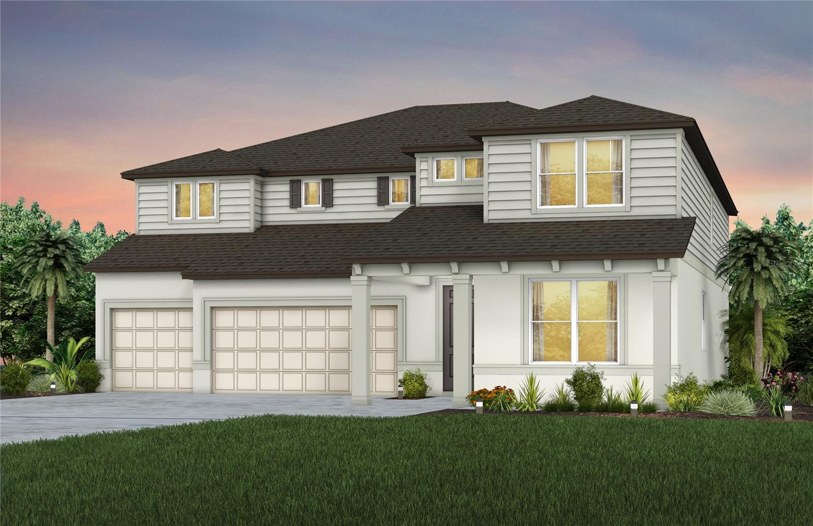 Virtually Staged. Under Construction. Pulte Homes is Selling in Riverwood! Enjoy all the benefits of a new construction home in this highly amenitized community, ideally located in Wesley Chapel. This new community will feature a resort-style pool with an open cabana, a clubhouse, a fitness center, nature trails, shared green spaces, pickleball courts, a screened-in game room, and a dog park! 
This Roseland plan has all the upgraded finishes you've been looking for, featuring an open-concept home design. The gourmet kitchen showcases a large center island with a single bowl sink and an upgraded faucet, Whirlpool stainless steel appliances, including a stovetop with a range hood, dishwasher, built-in oven and microwave, frost cabinets, 3cm quartz countertops and 3”x12” tiled backsplash.
The bathrooms have matching cabinets and 3cm quartz countertops, and the Owner’s bath features a walk-in shower with heavy glass door and shower niche and dual sinks at the vanity. There is luxury vinyl plank flooring in the main living areas, flex room and game room, 12”x24” tile floor in the baths and laundry room, and stain-resistant carpet is in the owner’s suite and secondary bedrooms. 
This home makes great use of space with a gathering room open to the 2nd floor for an airy, open feel downstairs and a spacious covered lanai. There’s a designated dining room, enclosed flex room, game room and pool bath, an Owner’s retreat off the Owner’s suite and dual walk-in closets off the Owner’s bath, storage under the stairs, and a 3-car garage.  
The laundry room is conveniently located on the 2nd floor with built-in cabinets and quartz countertops.
Additional features and upgrades include double doors at entry, LED downlights and floor outlet in gathering room, brushed nickel lighting and door hardware, whole house gutters and a Smart Home technology package with a video doorbell. 
Enjoy peace of mind with Pulte’s transferable, 10-year Limited Structural Warranty that covers materials and workmanship in the 1st year, workability of plumbing, electrical, HVAC, and other mechanical systems through the 2nd year, various types of water infiltration and internal leaks through the 5th year, and the structural integrity of the home through the 10th year. Plus, we’re currently offering limited-time incentives and below-market rates!