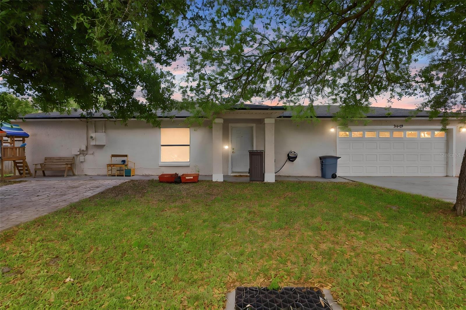 Welcome home to this well-kept, move-in ready 3-bed, 2-bath home on a desirable corner lot with no HOA. Perfect for families or investors, the home features an open floor plan, large bedrooms with Primary bed/bath suite and walk in closet, laminate flooring throughout and a custom-built bookshelf that adds both charm and function. 

The kitchen offers stainless steel appliances, coffee bar nook, modern cabinetry and disposal. The laundry room includes a washer and dryer, utility sink, overhead cabinets, and an FRP backsplash. The primary suite features a spacious walk-in closet, and the double garage provides added convenience.

Enjoy the covered lanai, large backyard, and a small children’s jungle gym in the front. A public playground is also located just across 25th Street.

Situated minutes from Historic Downtown Sanford, you’ll enjoy quick access to the riverfront, dining, breweries, and major roadways 

Schedule a showing with your realtor today!